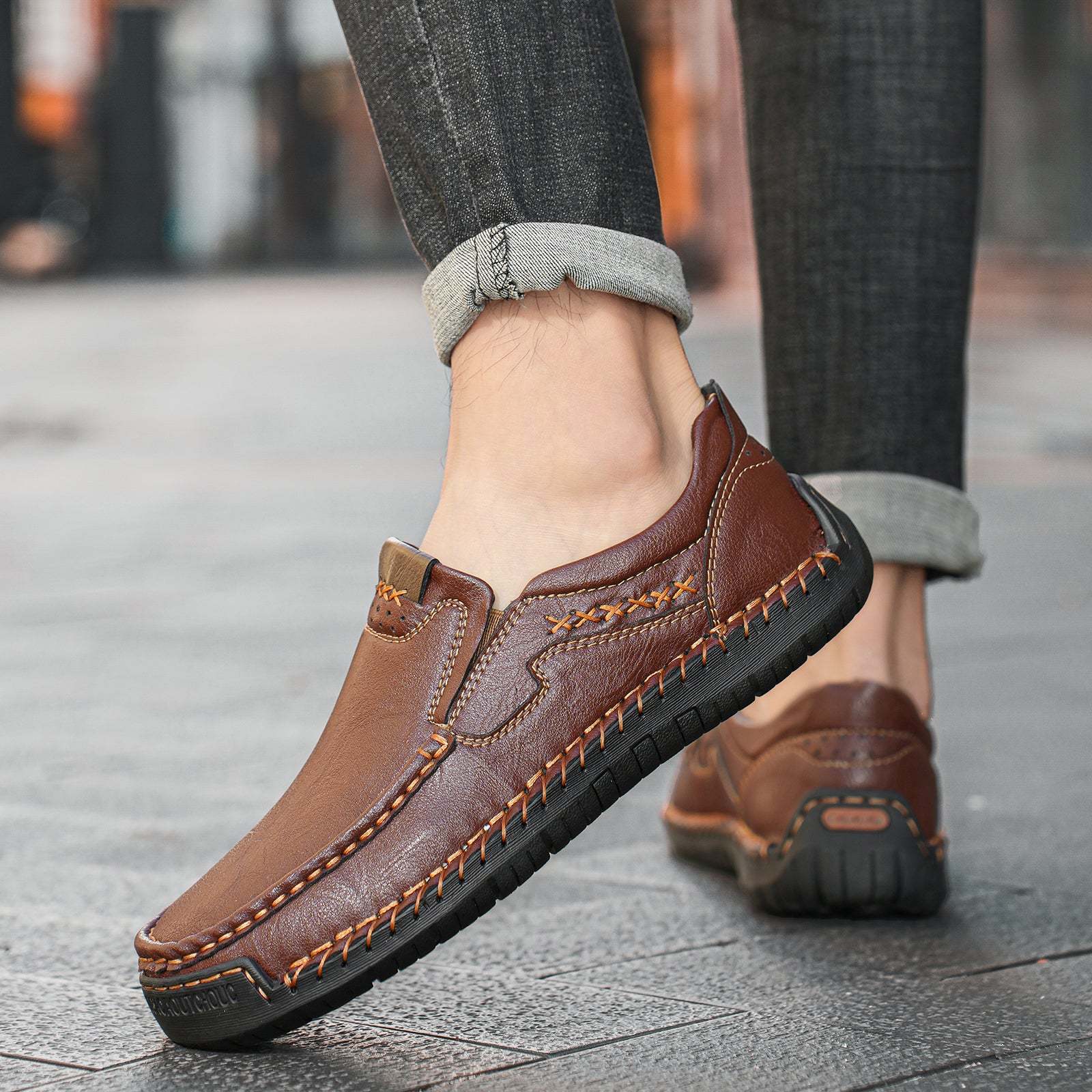 Last Day 60% OFF🔥⏱️Christmas Promotion⏱️🔥Men's genuine calfskin leather Slip-On Loafers-tidenox