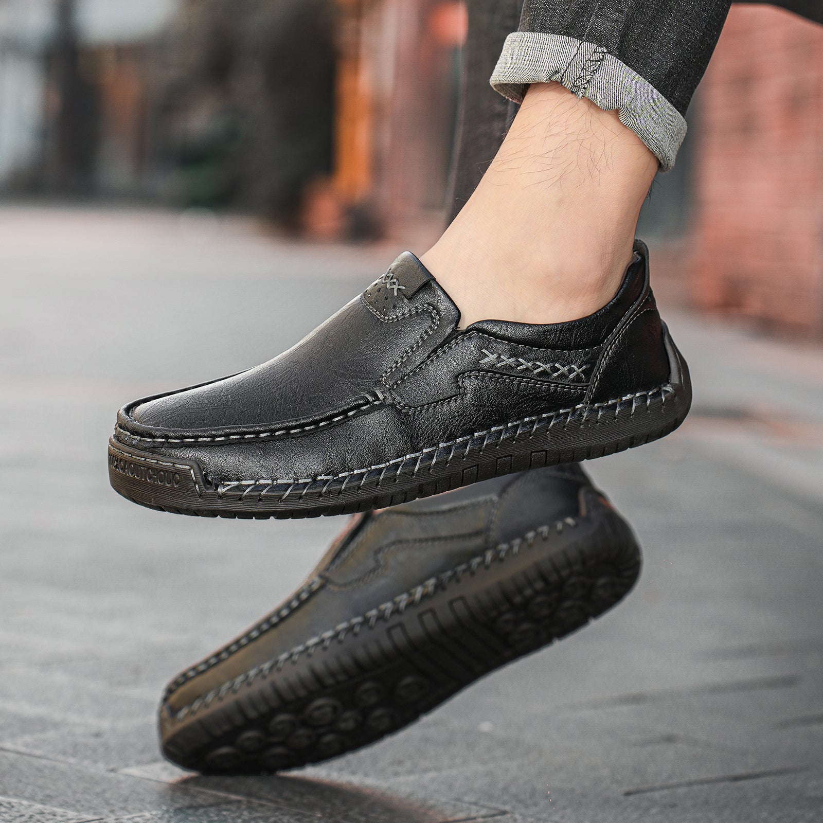 Last Day 60% OFF🔥⏱️Christmas Promotion⏱️🔥Men's genuine calfskin leather Slip-On Loafers-tidenox
