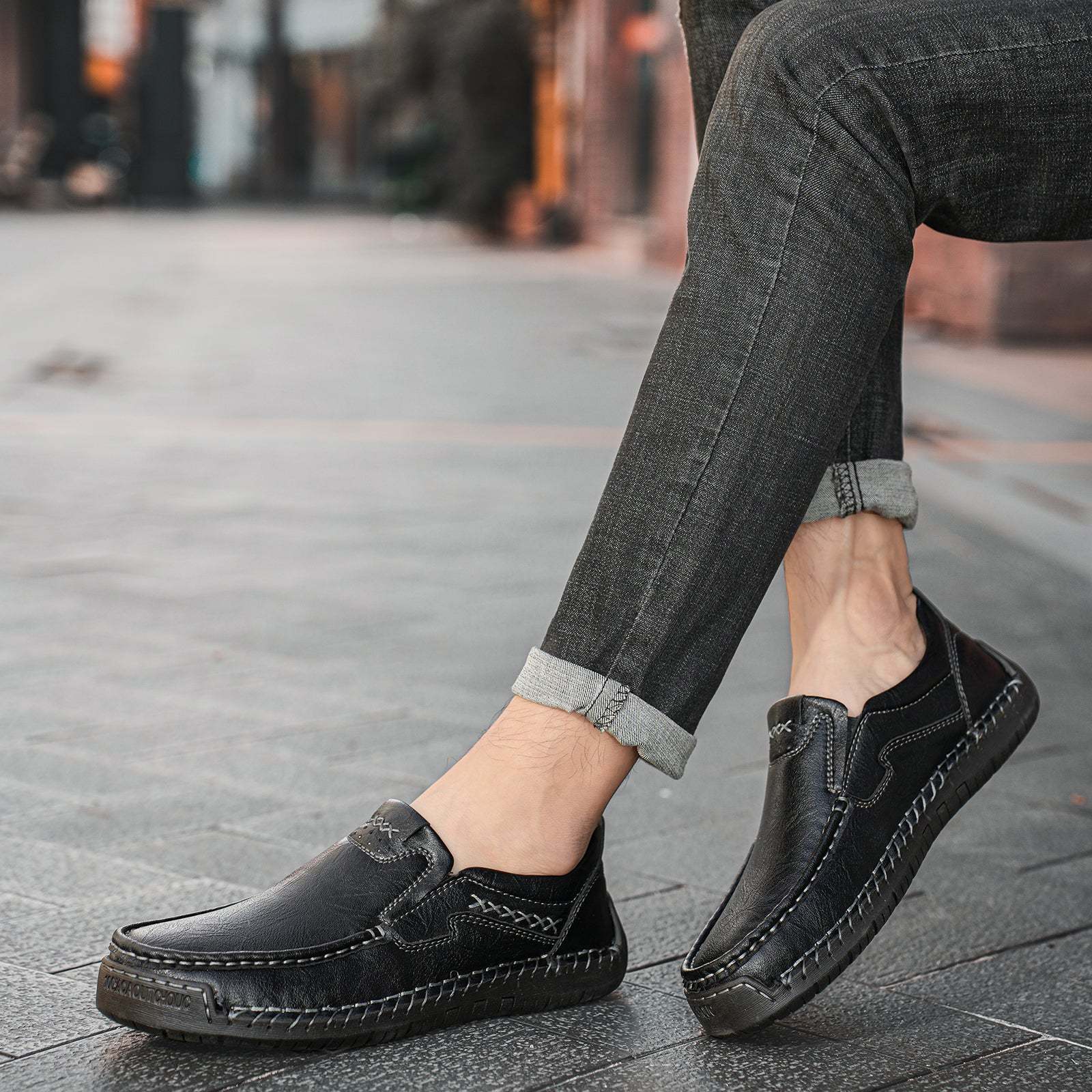 Last Day 60% OFF🔥⏱️Christmas Promotion⏱️🔥Men's genuine calfskin leather Slip-On Loafers-tidenox