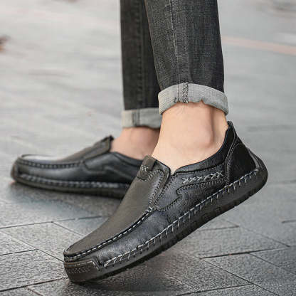 Last Day 60% OFF🔥⏱️Christmas Promotion⏱️🔥Men's genuine calfskin leather Slip-On Loafers-tidenox