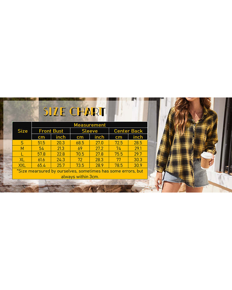 Zeagoo Womens Button Down Blouses Casual Flannel Plaid Shirts Long Sleeve Work Tops-tidenox