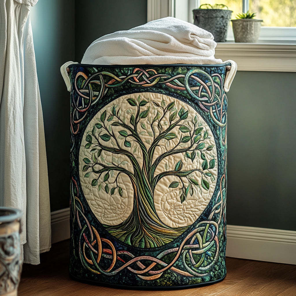 Eternal Roots Quilted Laundry Basket NCU0PVL619