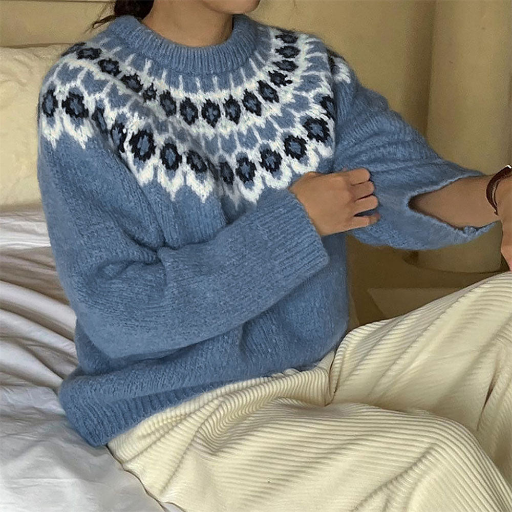 Fair Isle Casual Versatile Knit Sweater | NCS-tidenox
