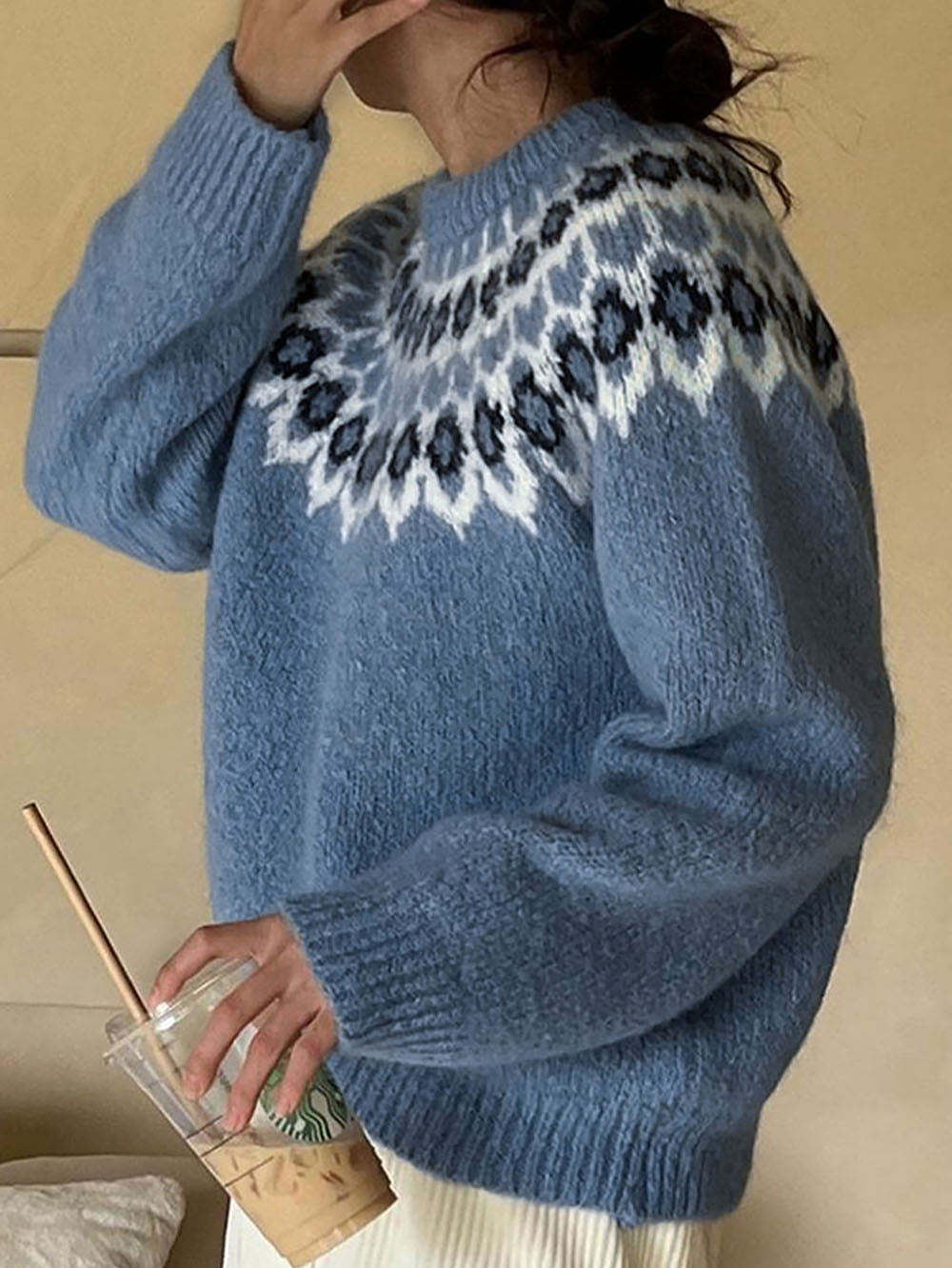 Fair Isle Casual Versatile Knit Sweater | NCS-tidenox
