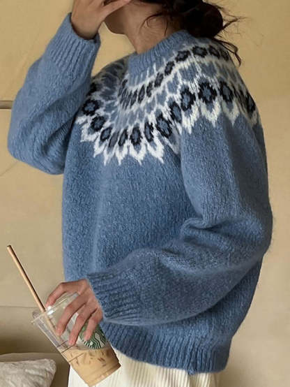Fair Isle Casual Versatile Knit Sweater | NCS-tidenox
