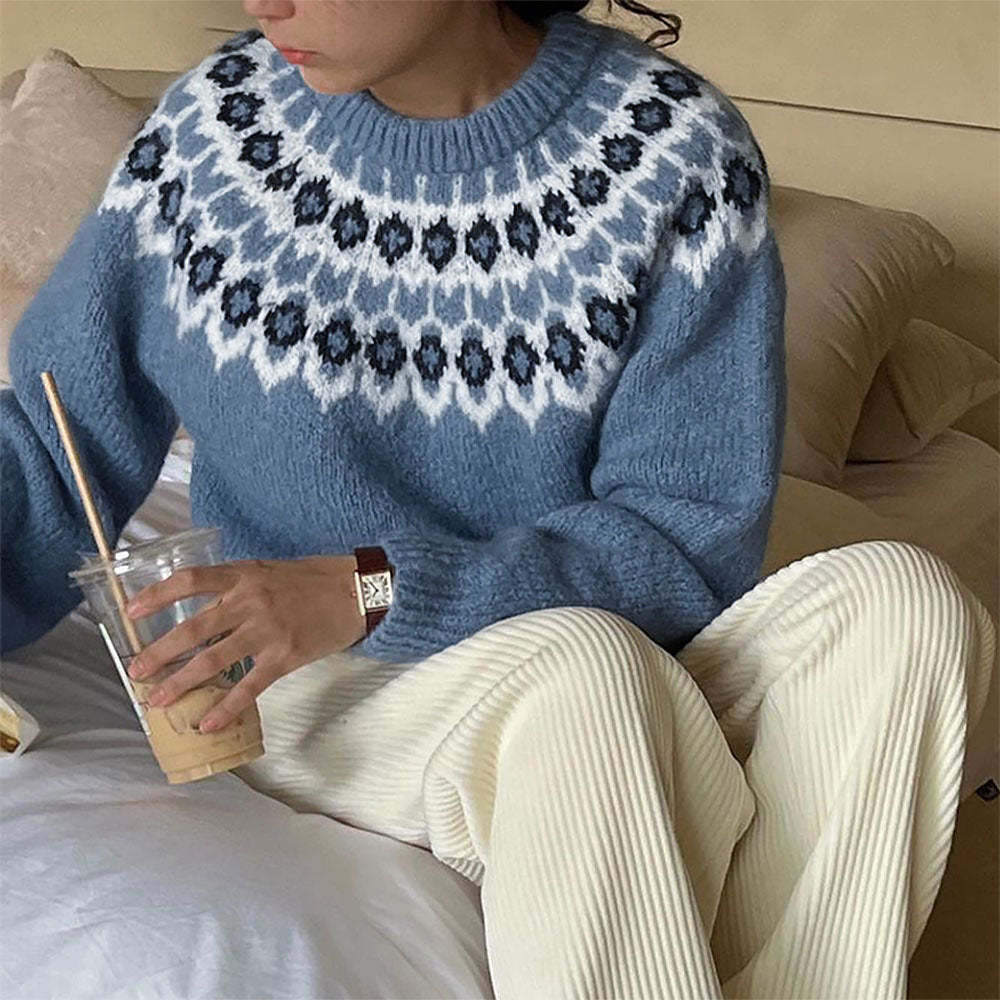 Fair Isle Casual Versatile Knit Sweater | NCS-tidenox