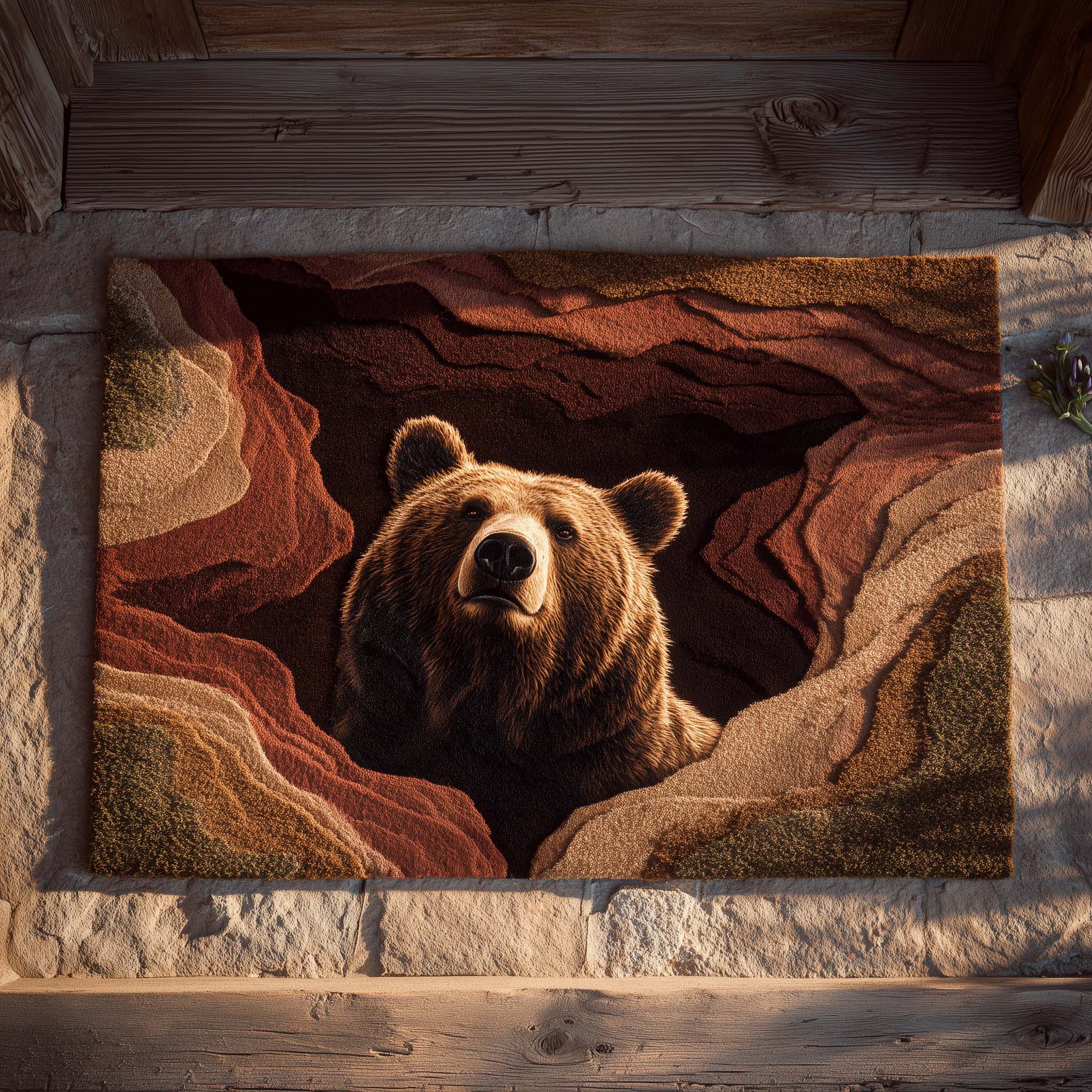 Mountain Cavern Bear Doormat GFTOHD11558-tidenox