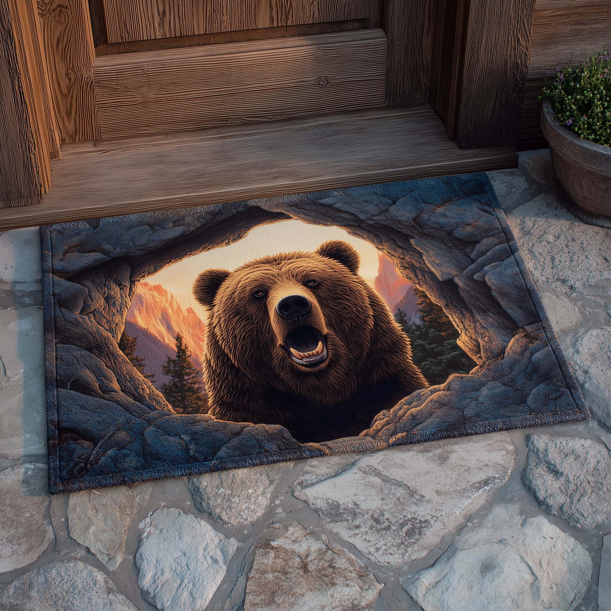 Stone Crevice Bear Doormat GFTOHD11559-tidenox