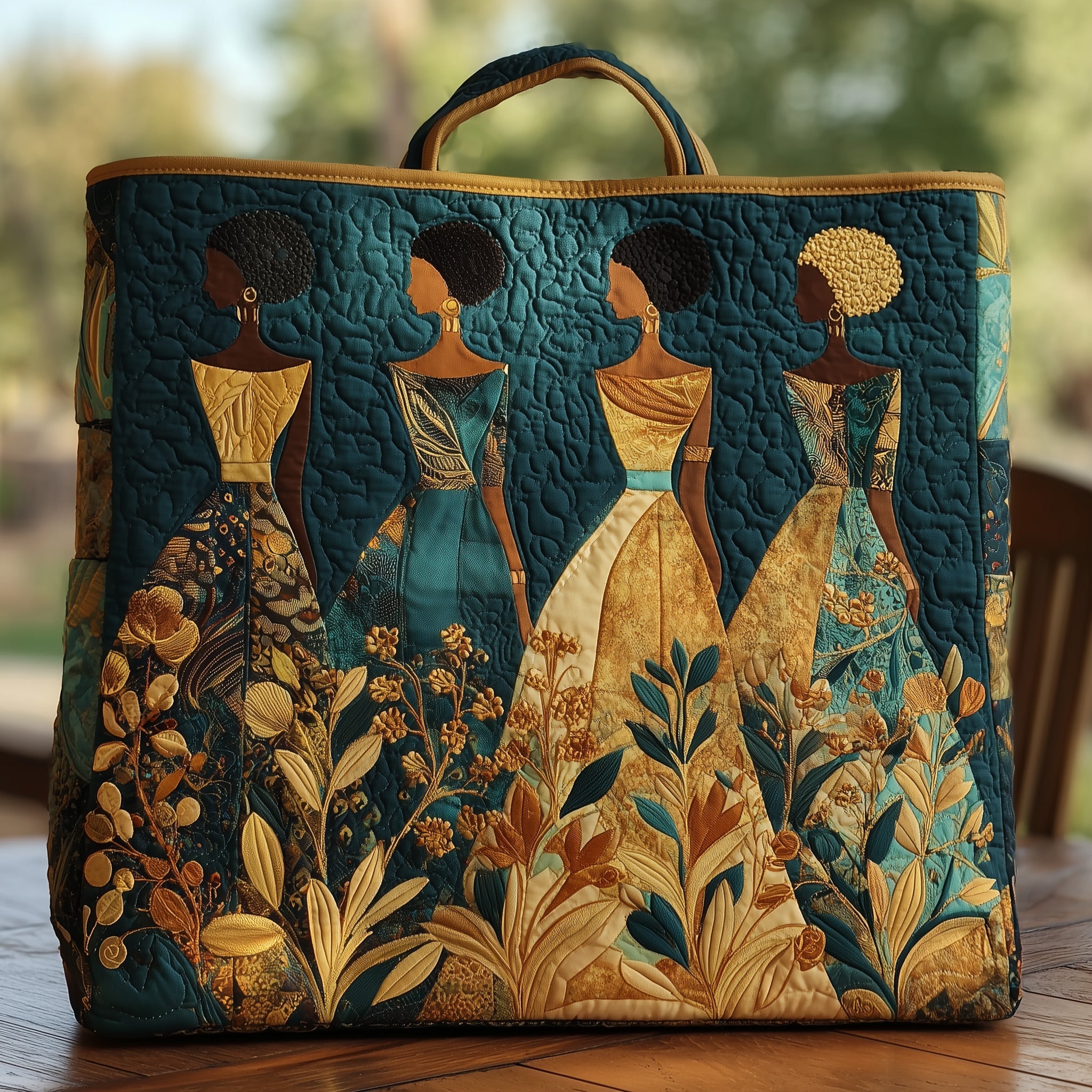 Golden Queens Quilted Tote Bag GFTOHD8231-tidenox