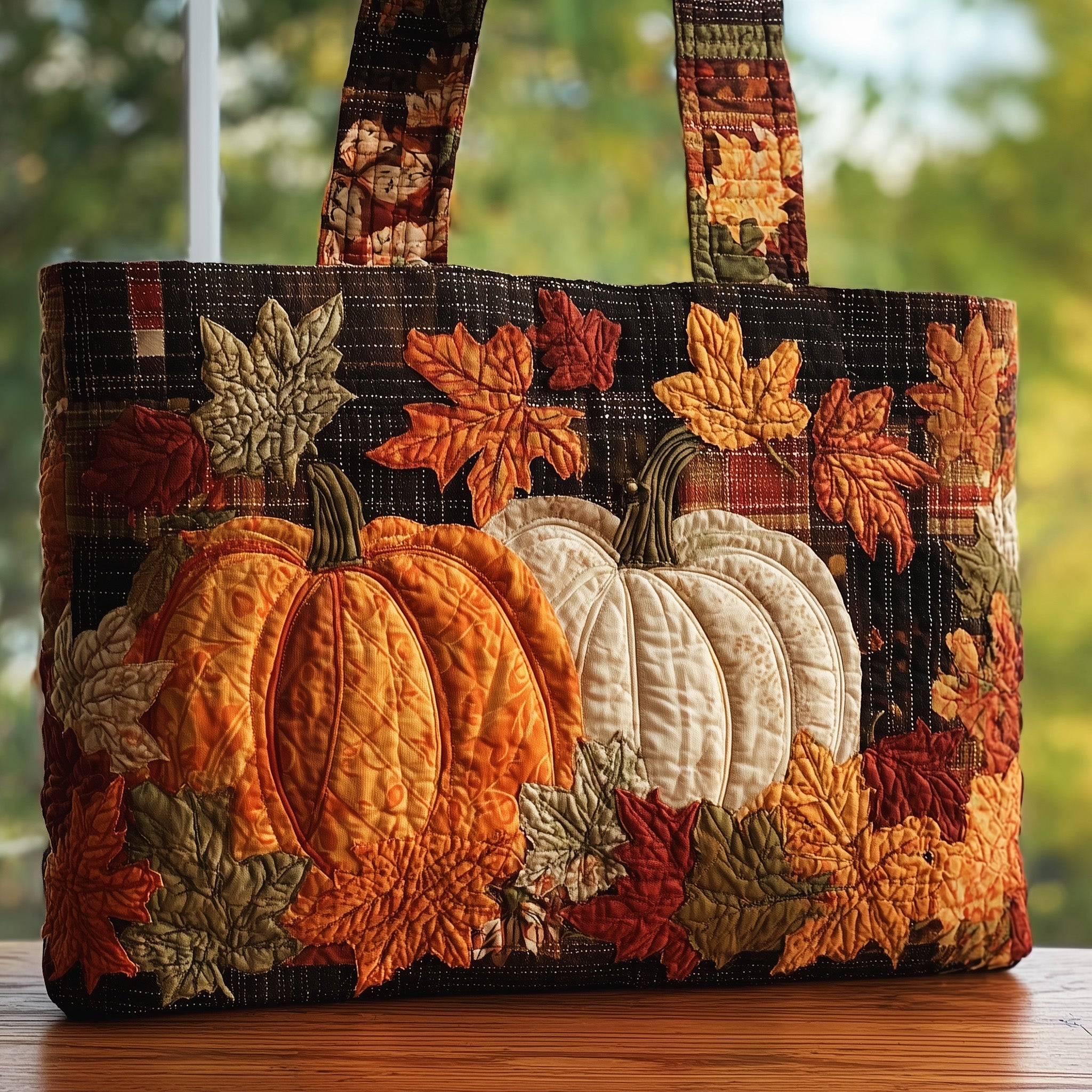Autumn Pumpkin Quilted Tote Bag GFTOHD8771-tidenox
