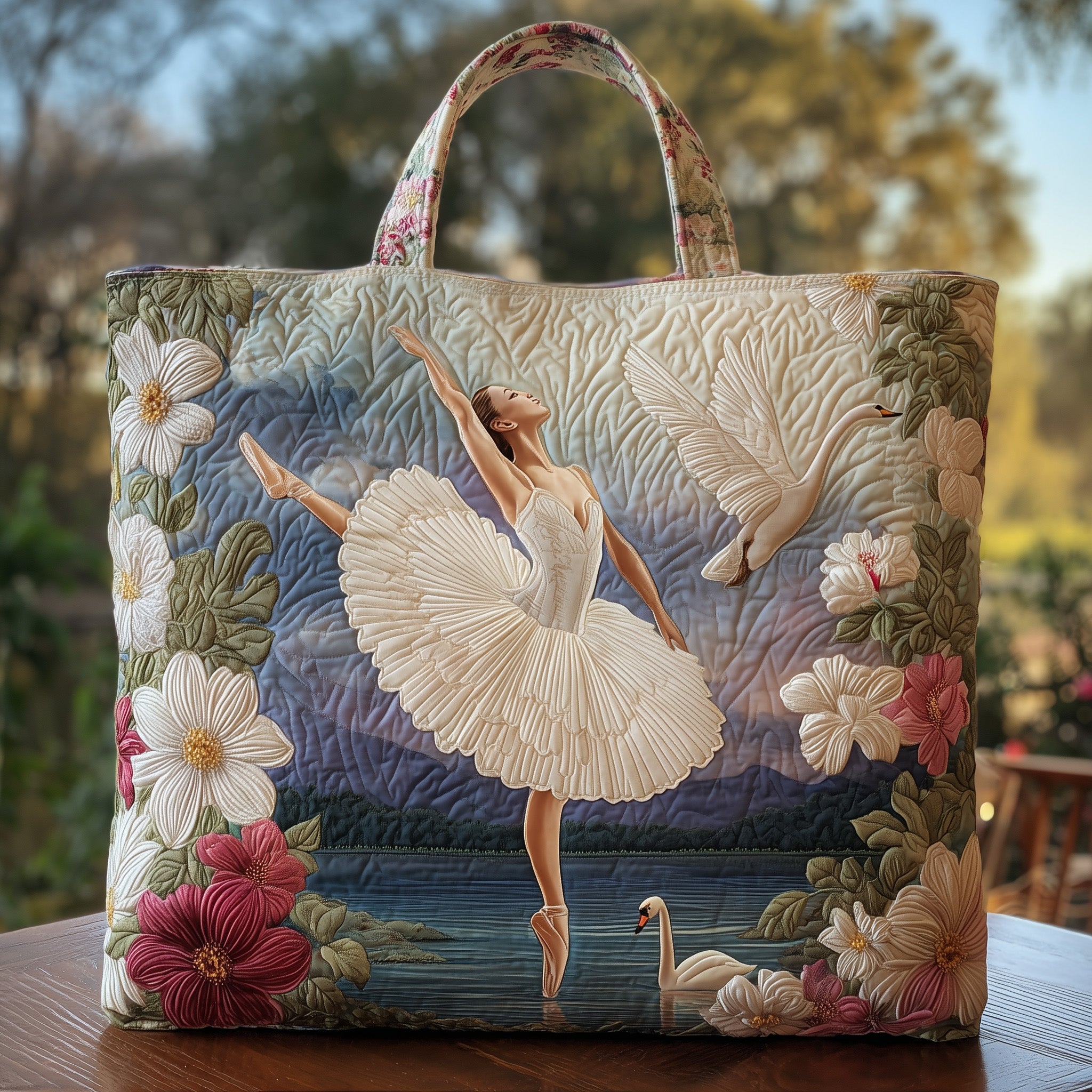 Elegant Ballerina Quilted Tote Bag GFTOHD8882-tidenox