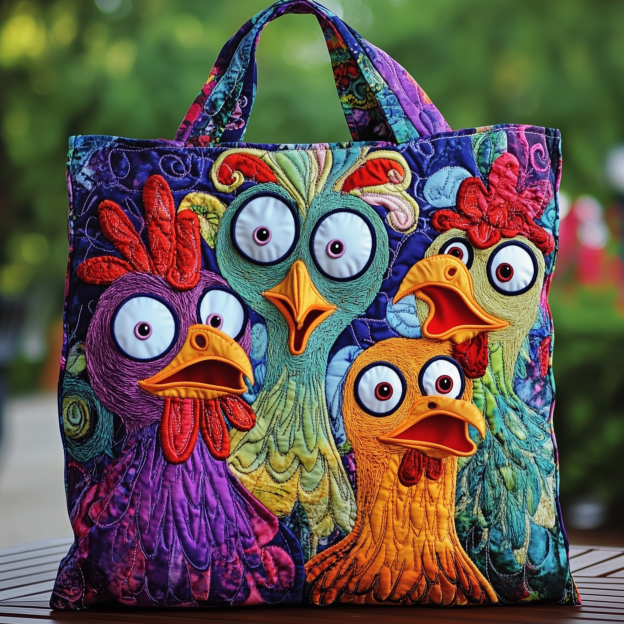Chicken Quilted Tote Bag GFTOMA1603-tidenox