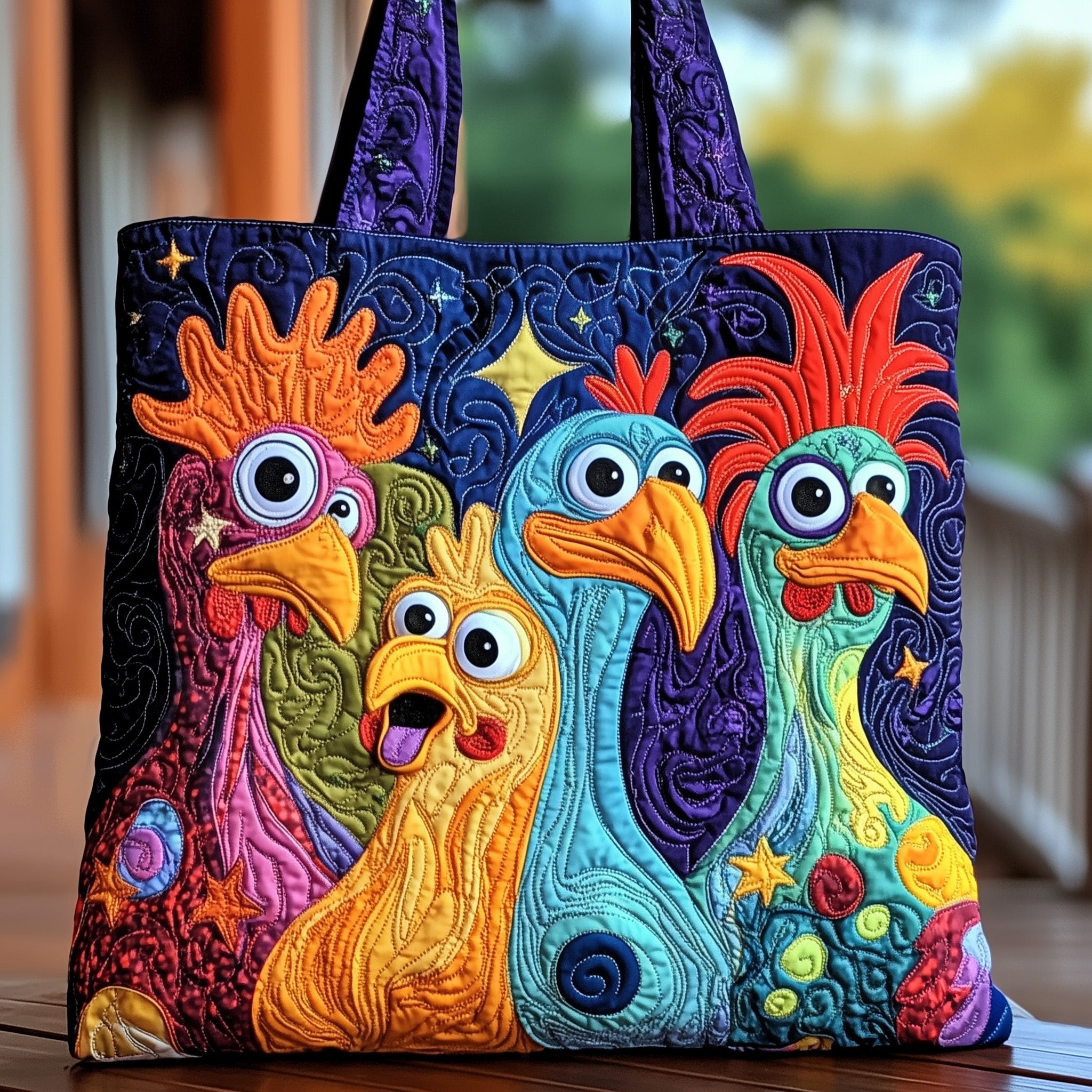 Chicken Quilted Tote Bag GFTOMA1606-tidenox
