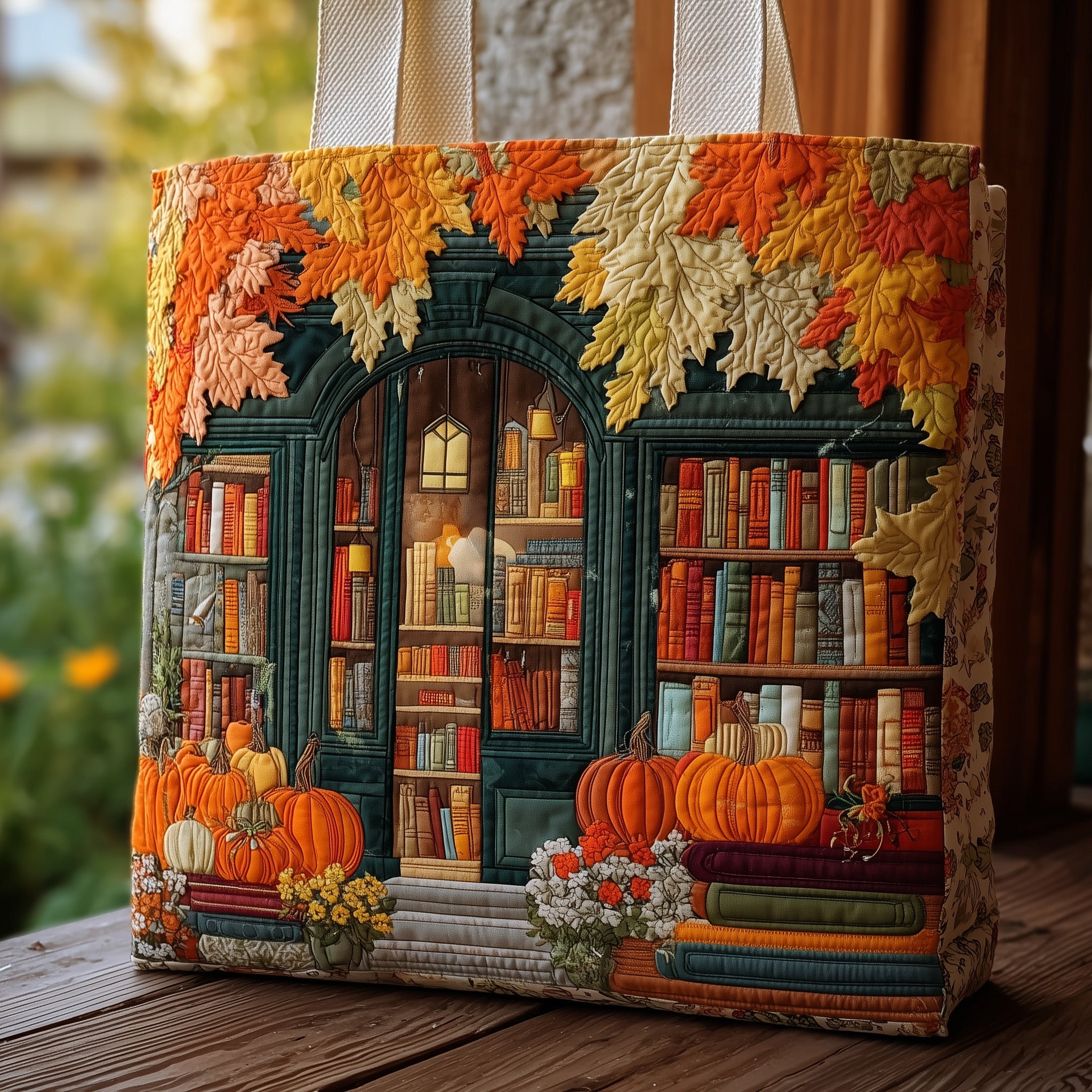 Cozy Library Quilted Tote Bag GFTOMA2580-tidenox