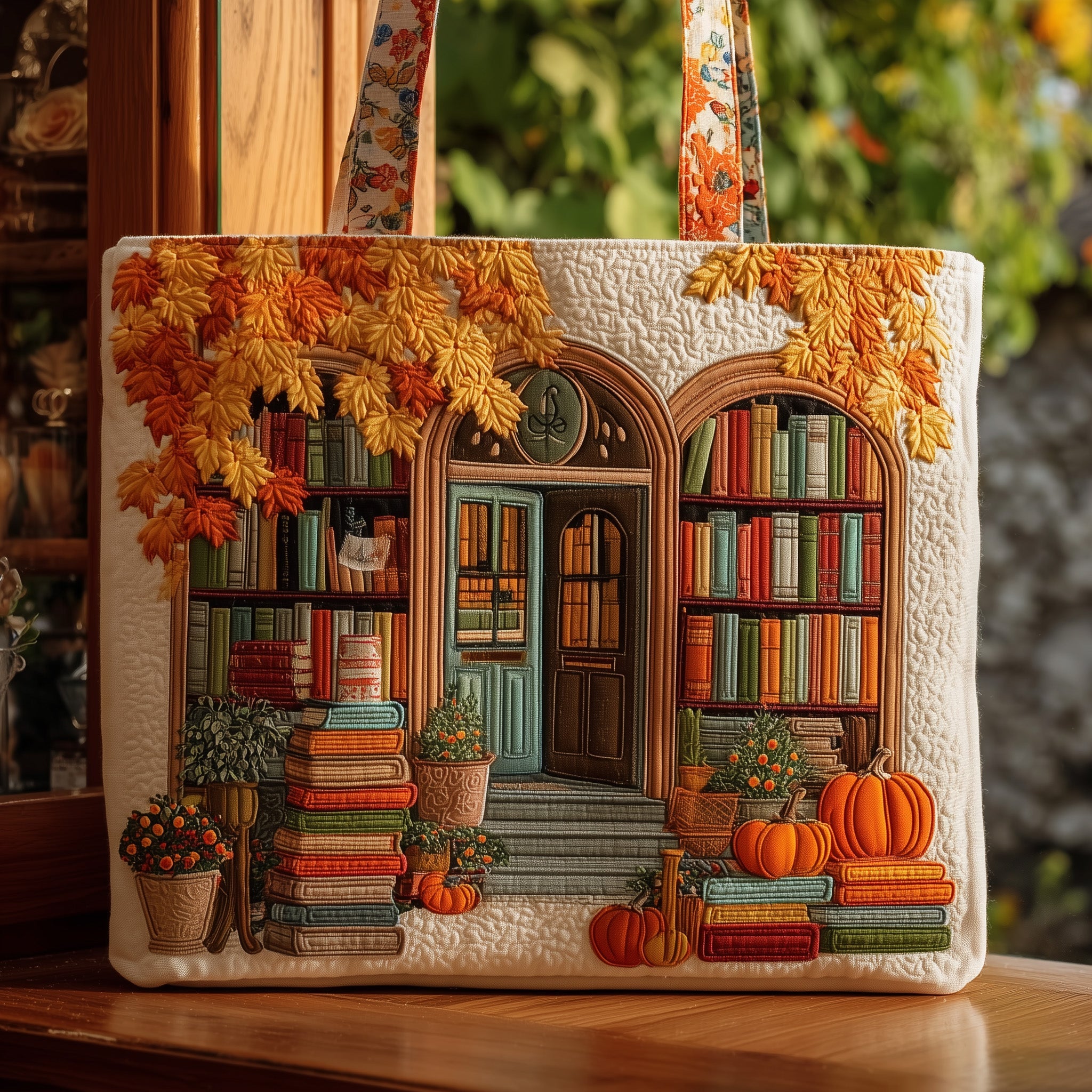 Cozy Library Quilted Tote Bag GFTOMA2584-tidenox