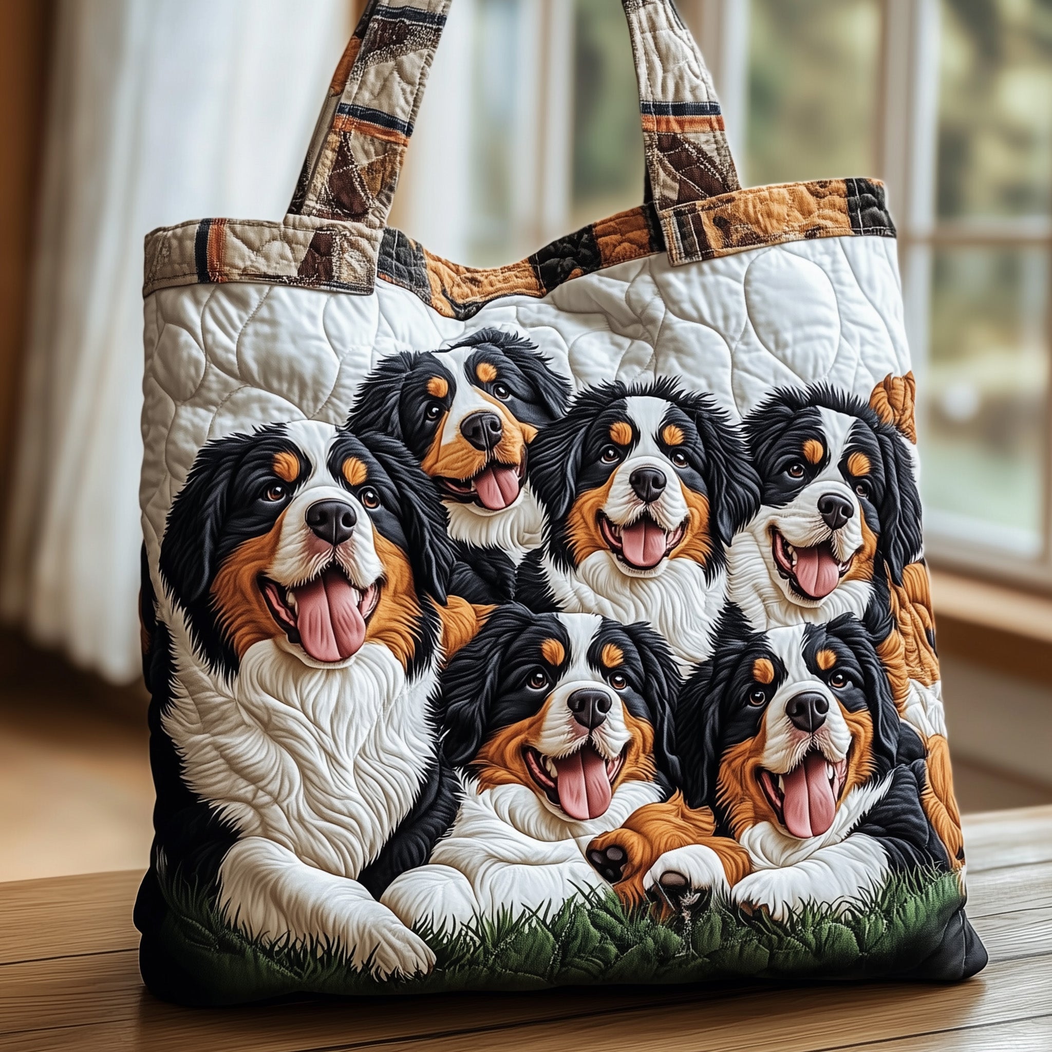 Bernese Mountain Quilted Tote Bag GFTOMA5376-tidenox