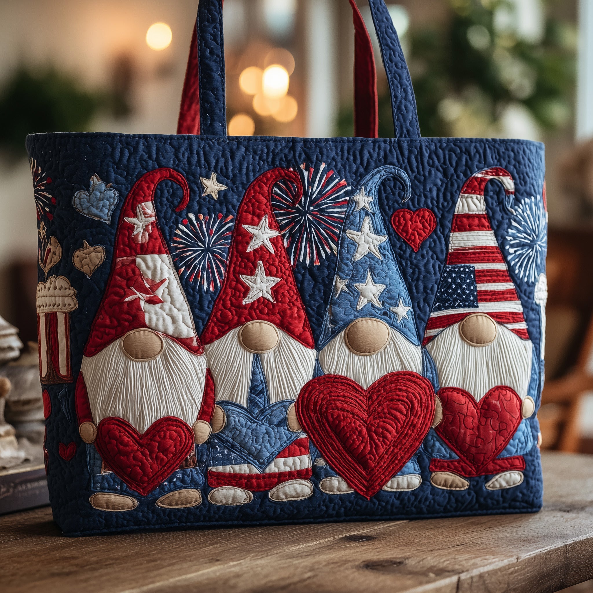 Patriotic Gnomes Quilted Tote Bag GFTONL4931-tidenox