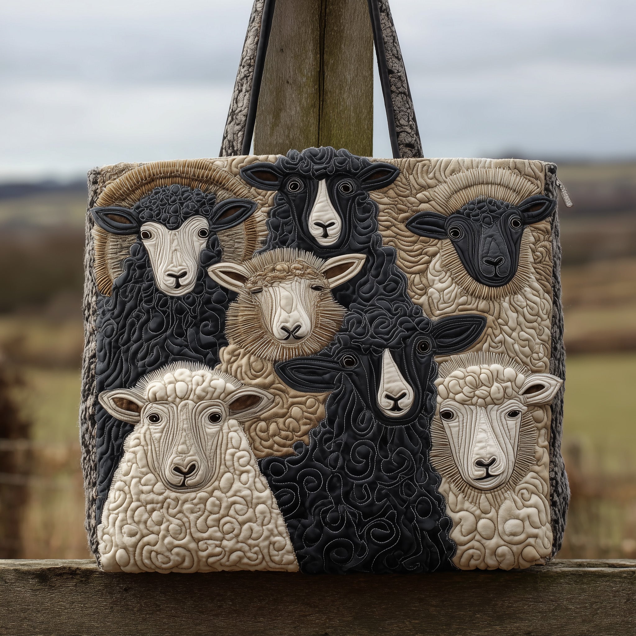 Rustic Sheep Quilted Tote Bag GFTONL5250-tidenox