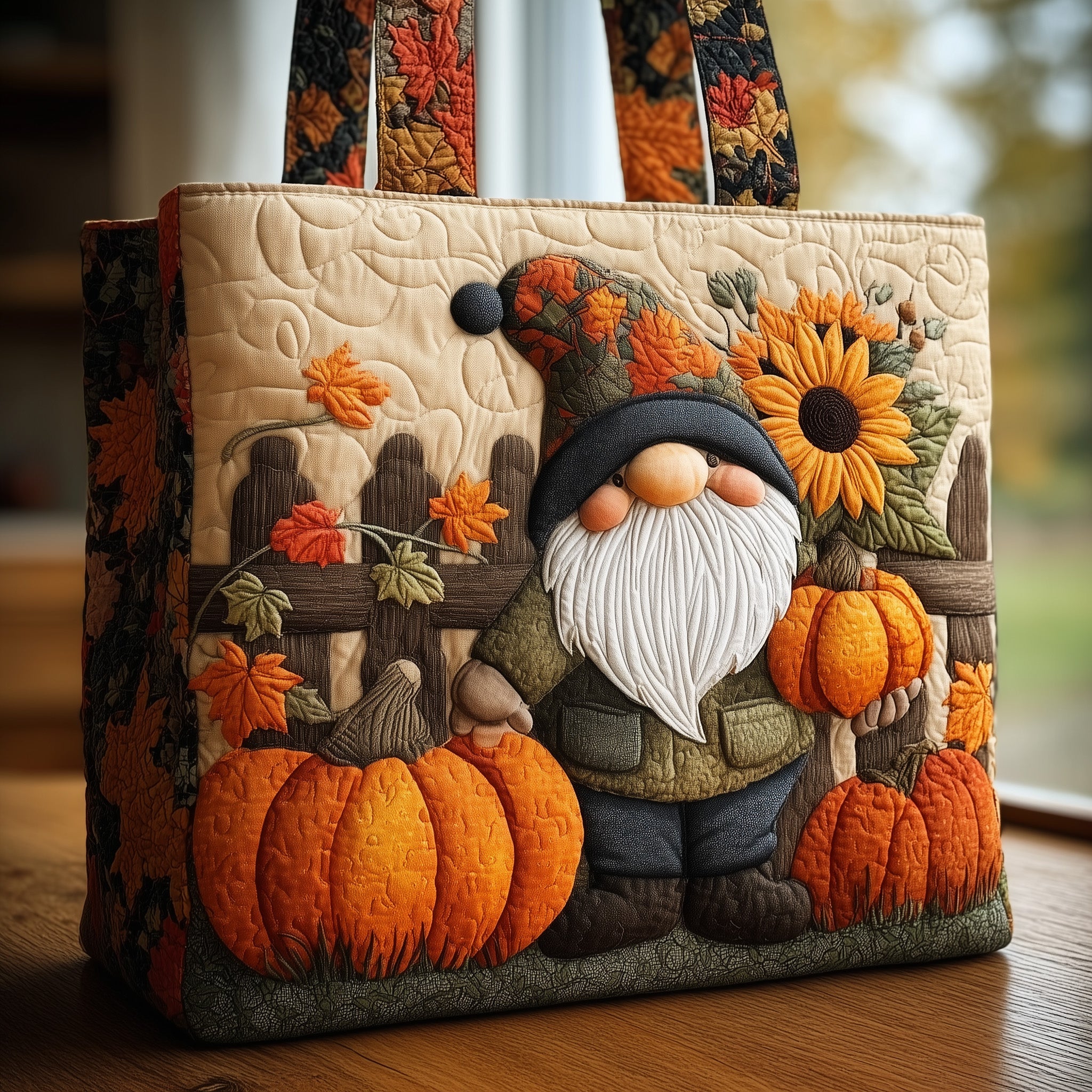 Fall Gnome Quilted Tote Bag GFTONL5330-tidenox