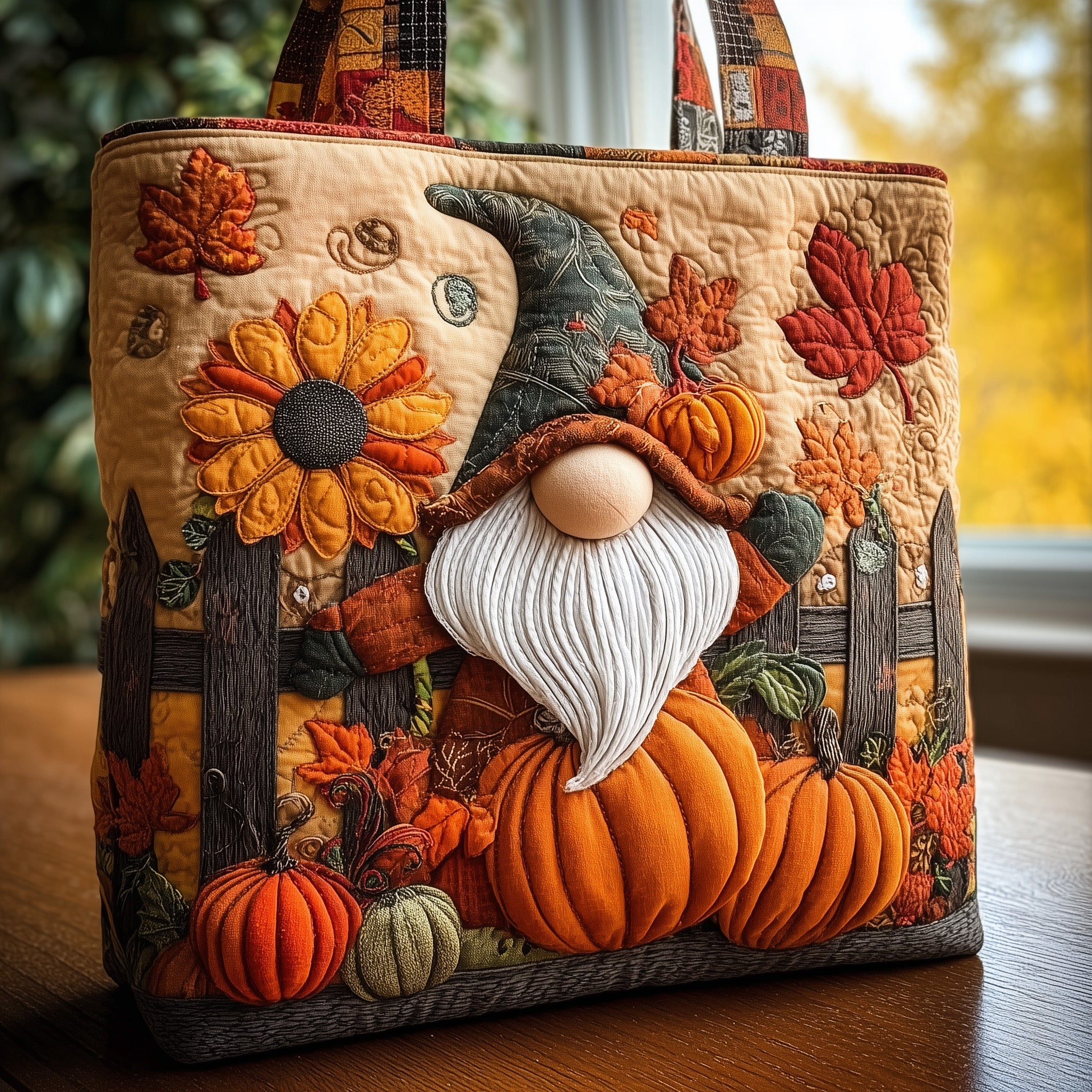 Pumpkin Gnome Quilted Tote Bag GFTONL5332-tidenox
