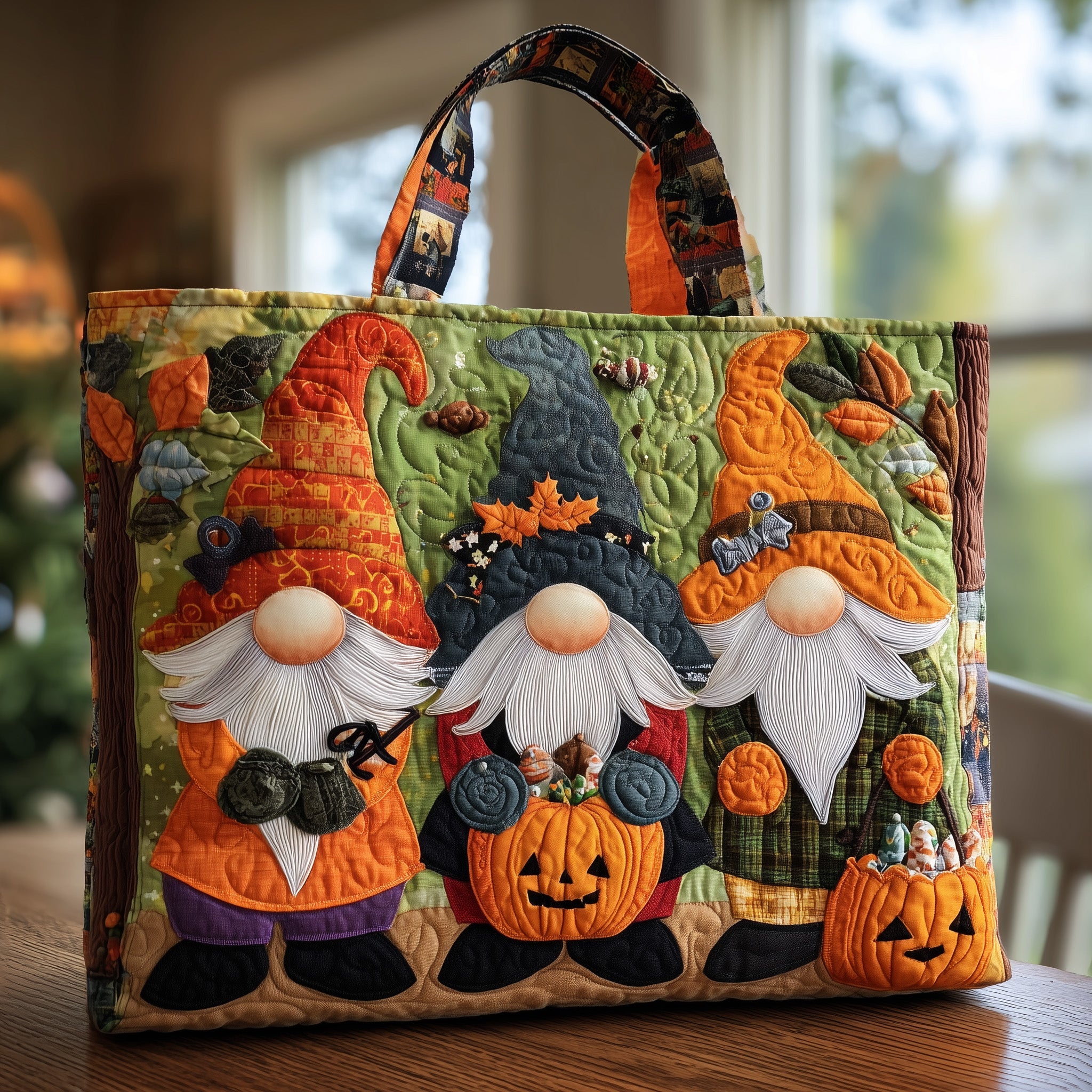 Holiday Gnomes Quilted Tote Bag GFTONL5335-tidenox