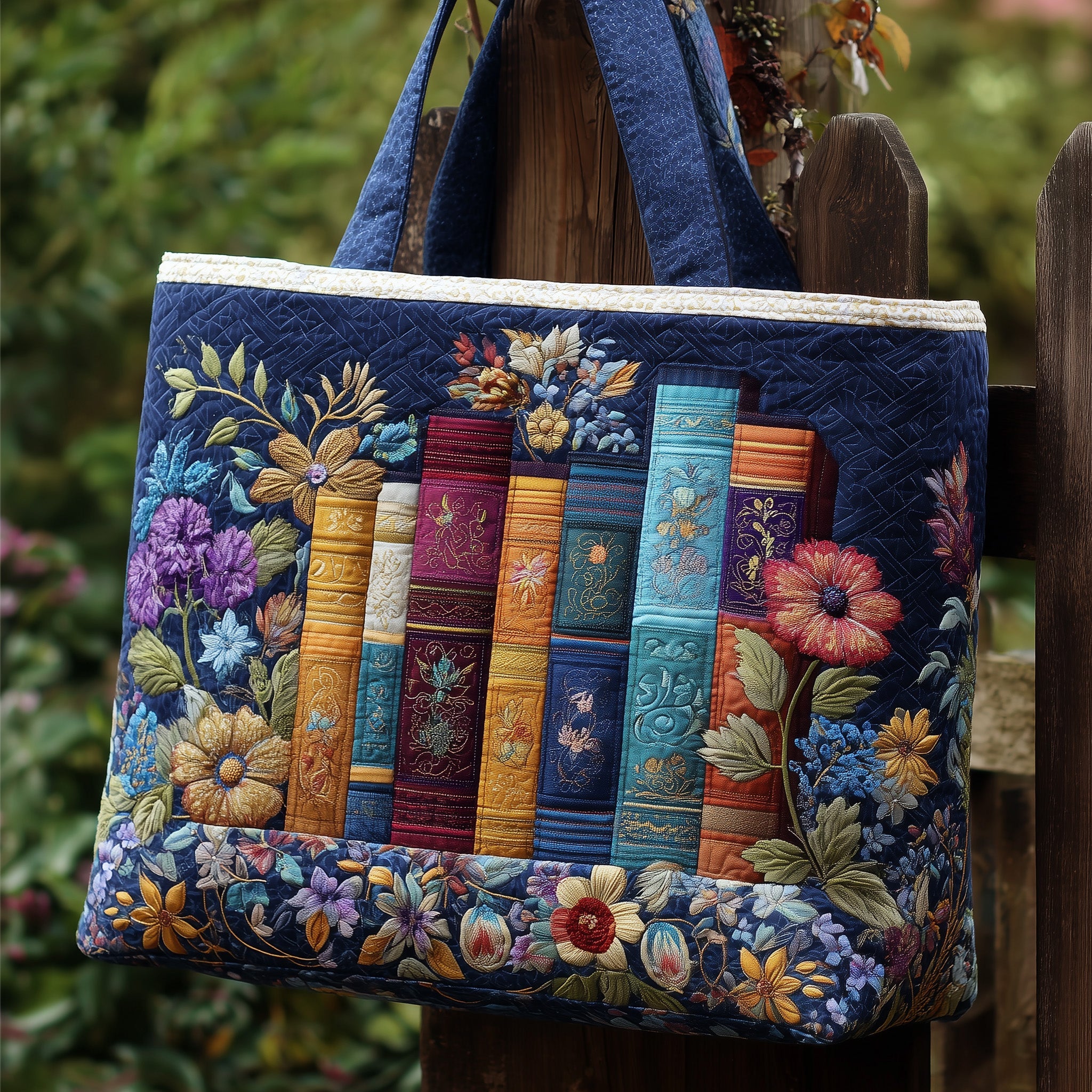 Bookish Heaven Quilted Tote Bag GFTONL5394-tidenox