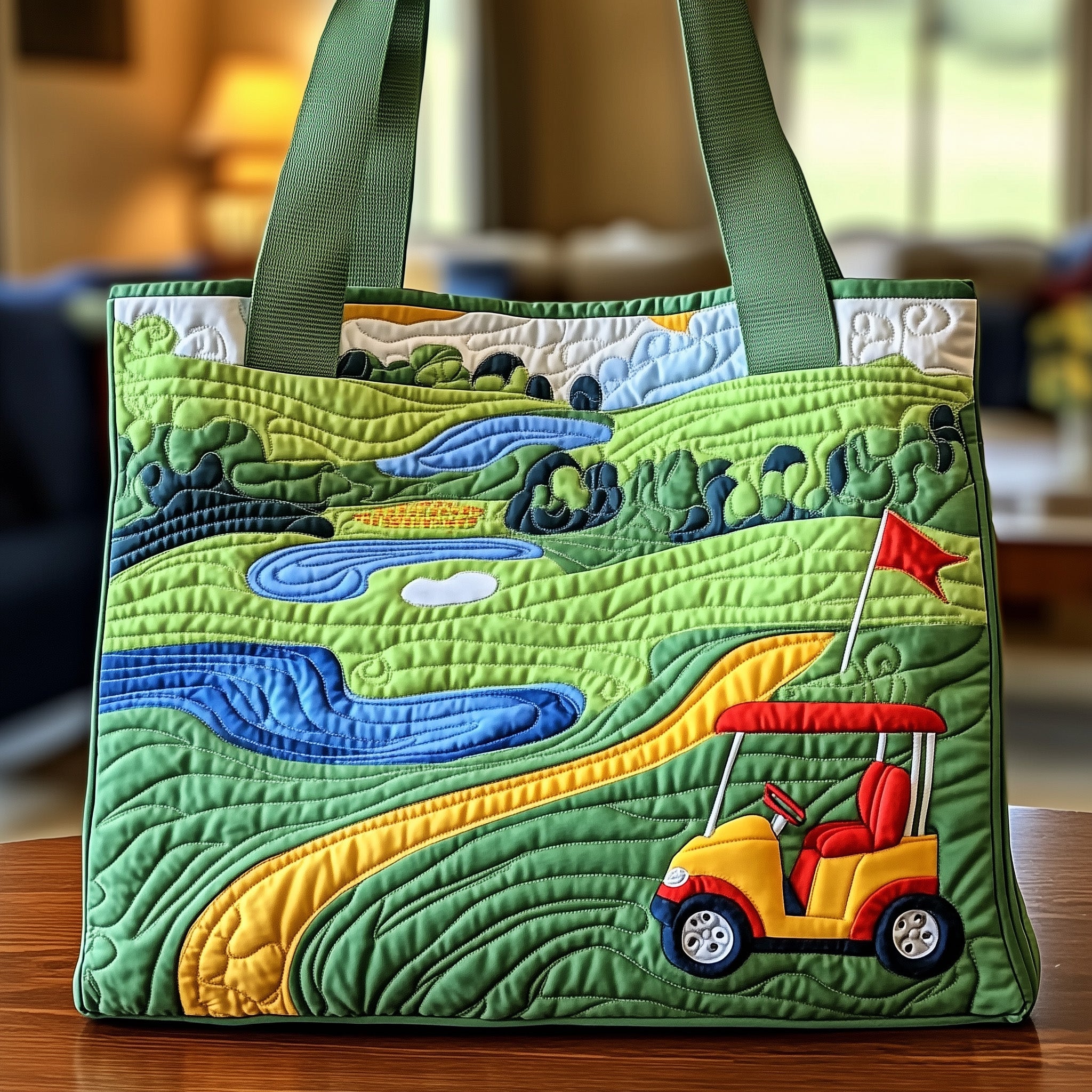 Golf Course Quilted Tote Bag GFTONT1025-tidenox