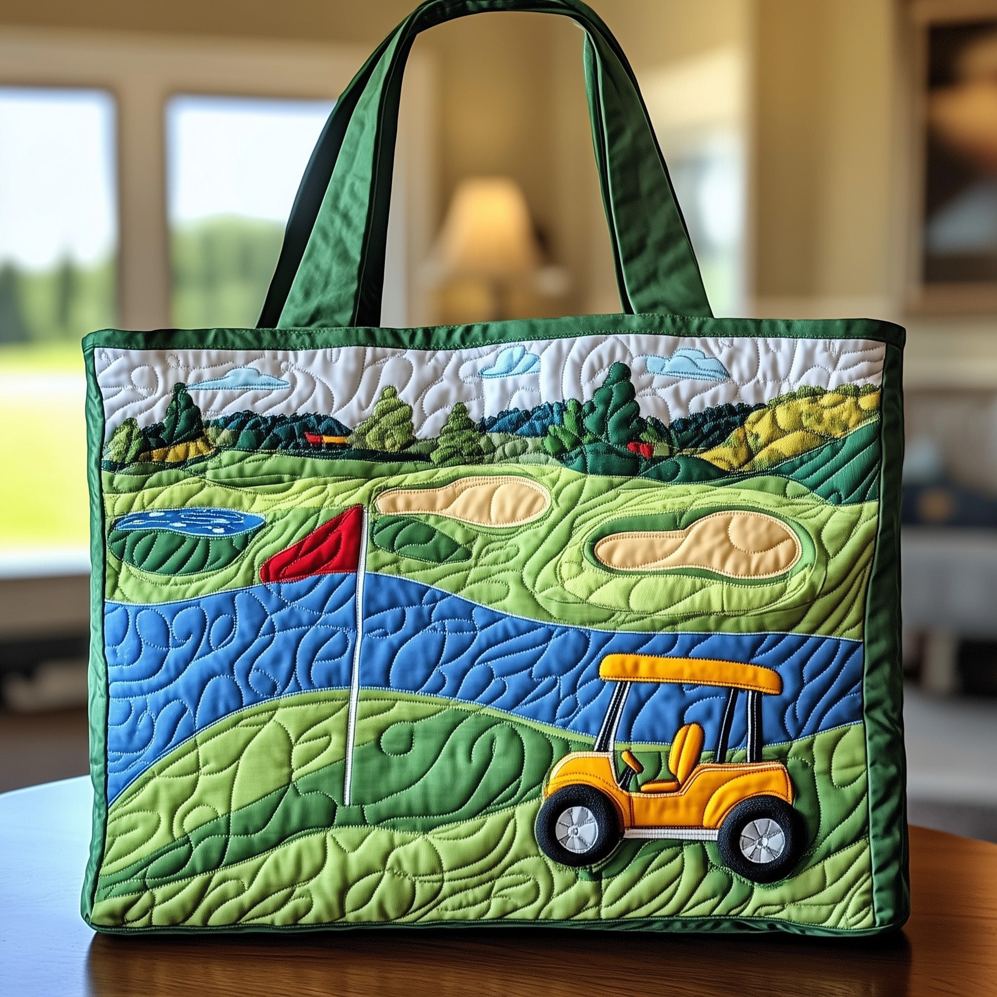 Golf Course Quilted Tote Bag GFTONT1027-tidenox