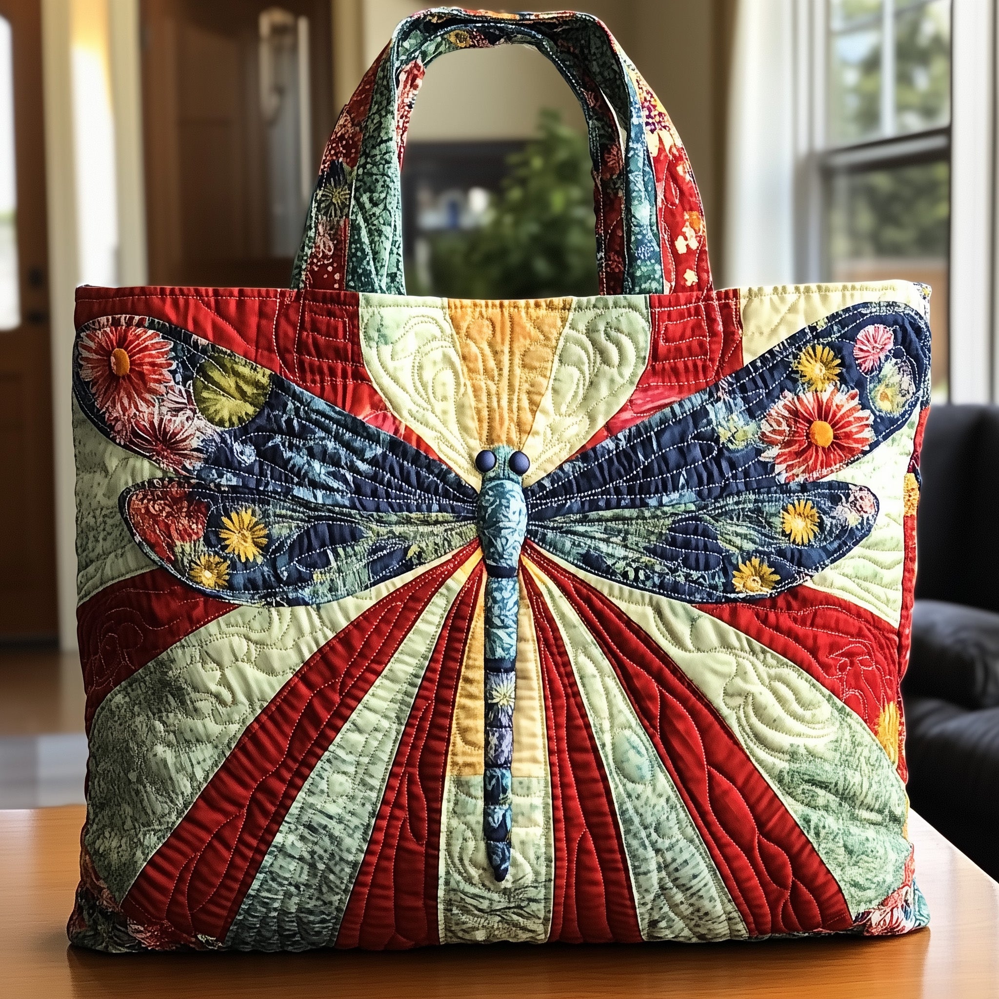 Rustic Dragonfly  Quilted Tote Bag GFTONT1035-tidenox