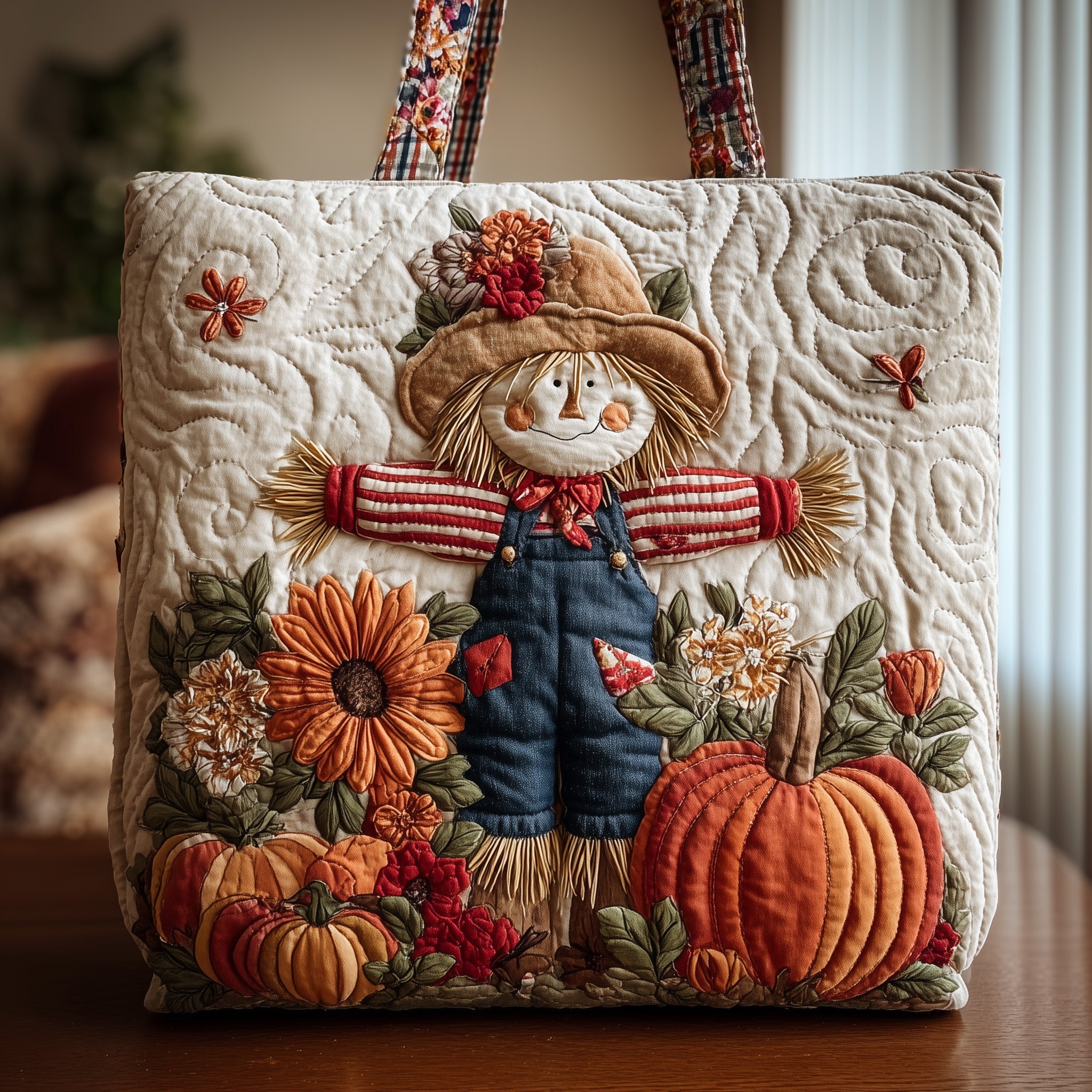 Autumn Scarecrow Quilted Tote Bag GFTONT1847-tidenox