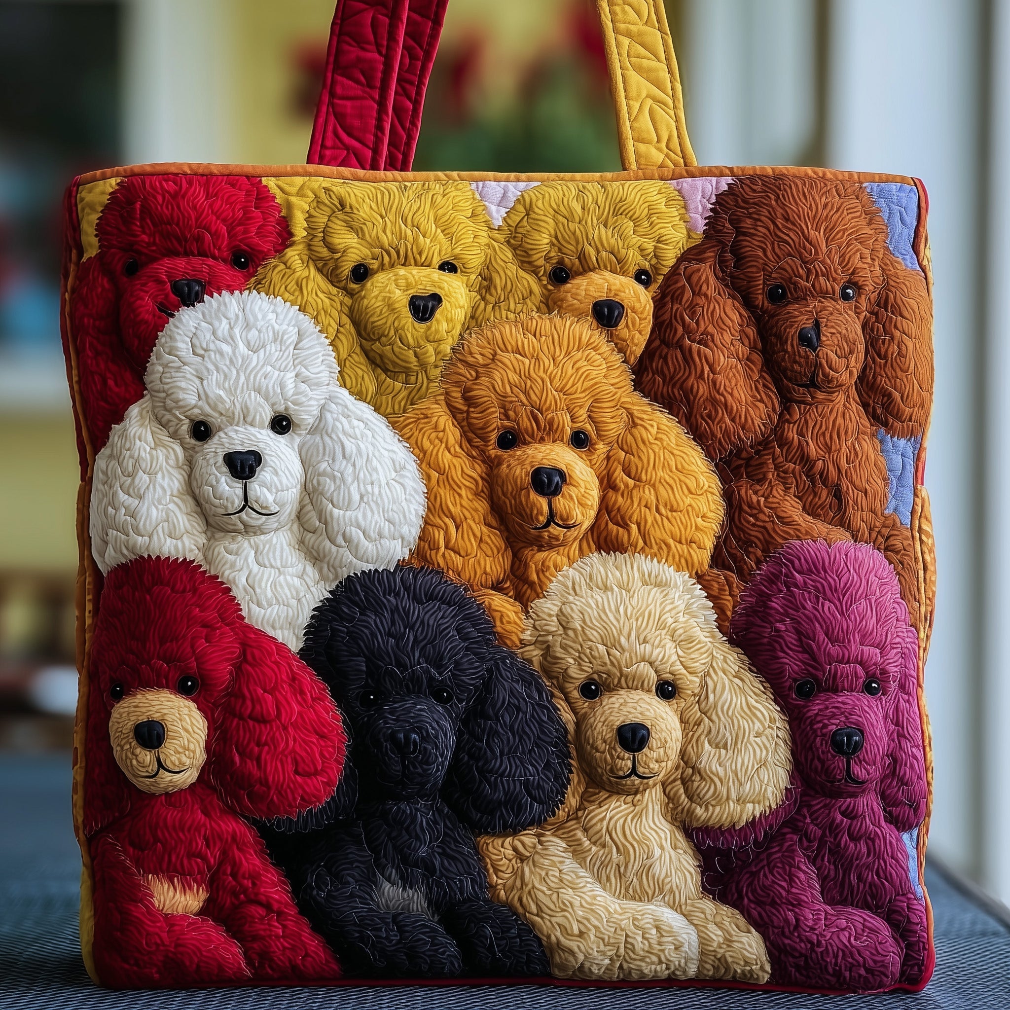 Cutesy Poodle Quilted Tote Bag GFTONT2577-tidenox