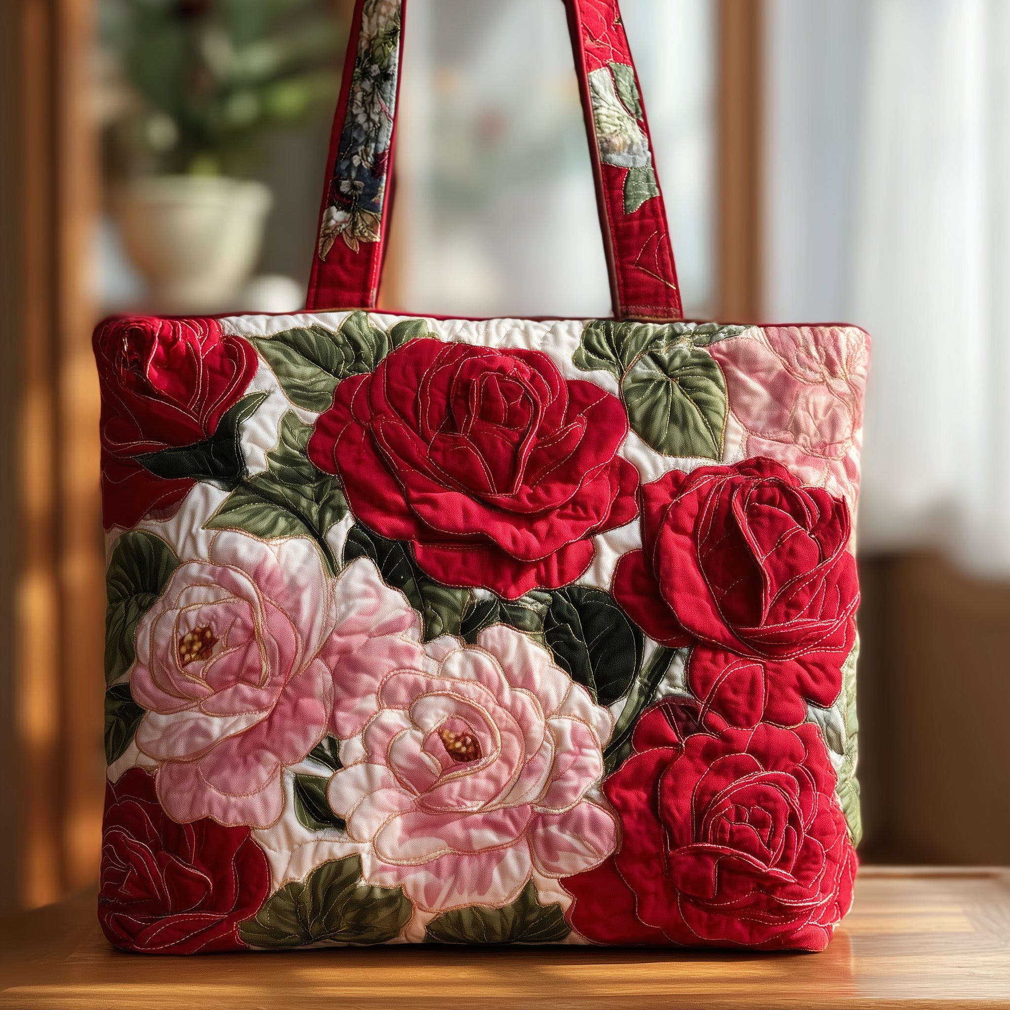Amazing Roses Quilted Tote Bag GFTOTL4061-tidenox