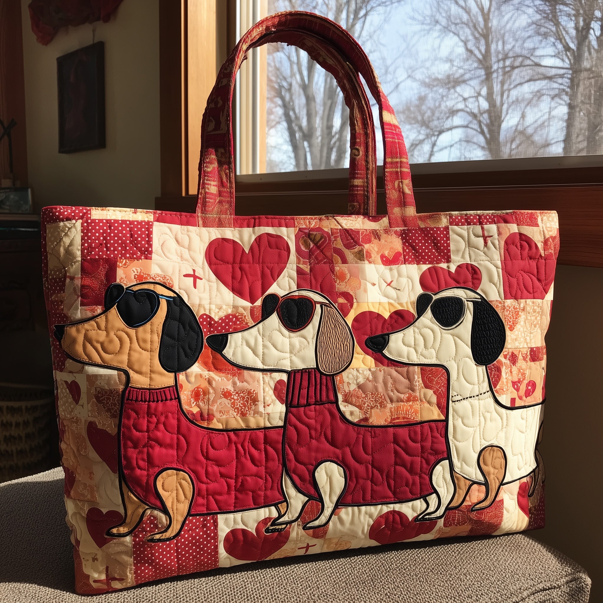 Dachshund Quilted Tote Bag GFTOTL4554-tidenox