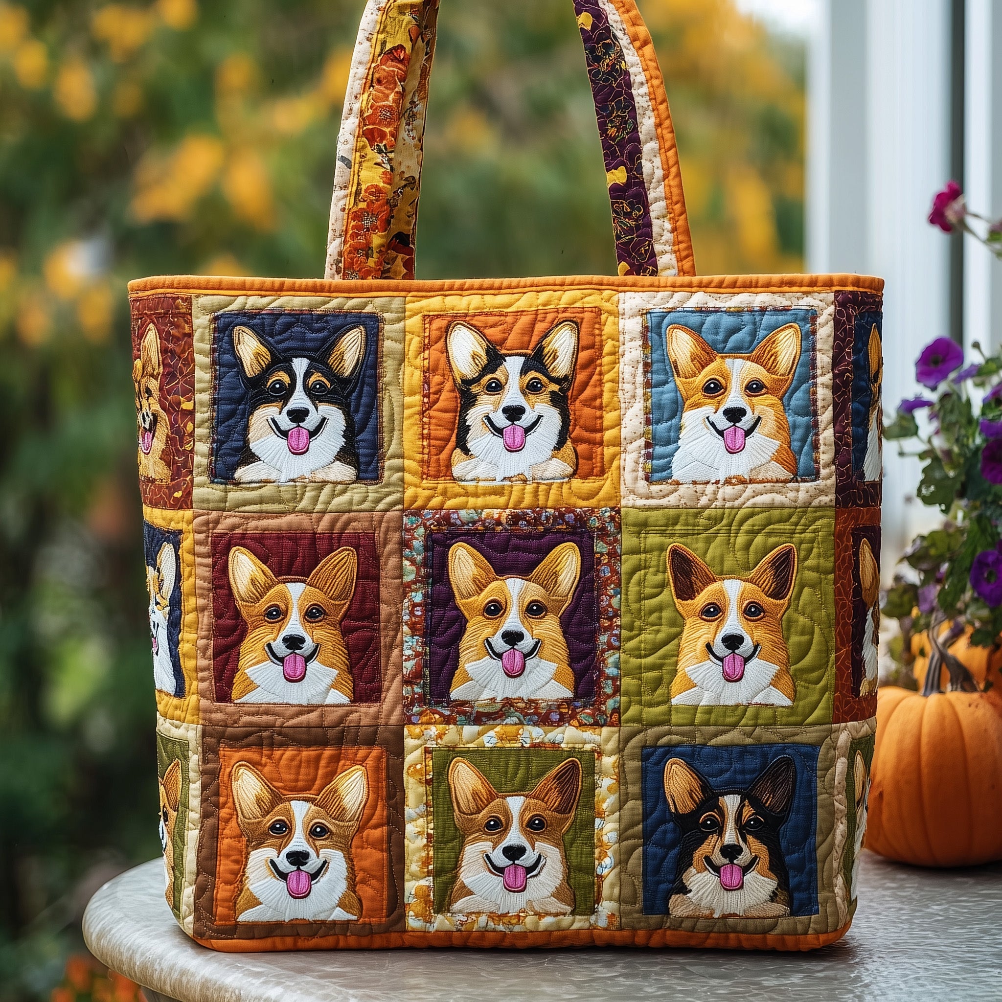 Corgi Charm Quilted Tote Bag GFTOTP11142-tidenox