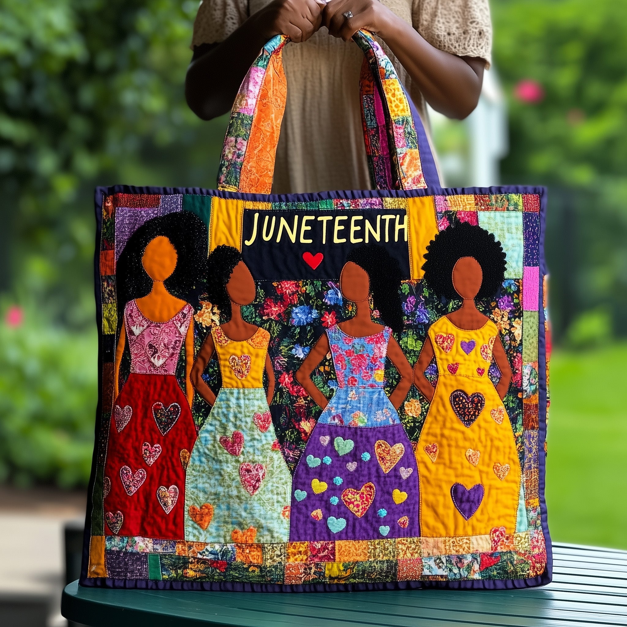Juneteenth Quilted Tote Bag GFTOTP7917-tidenox