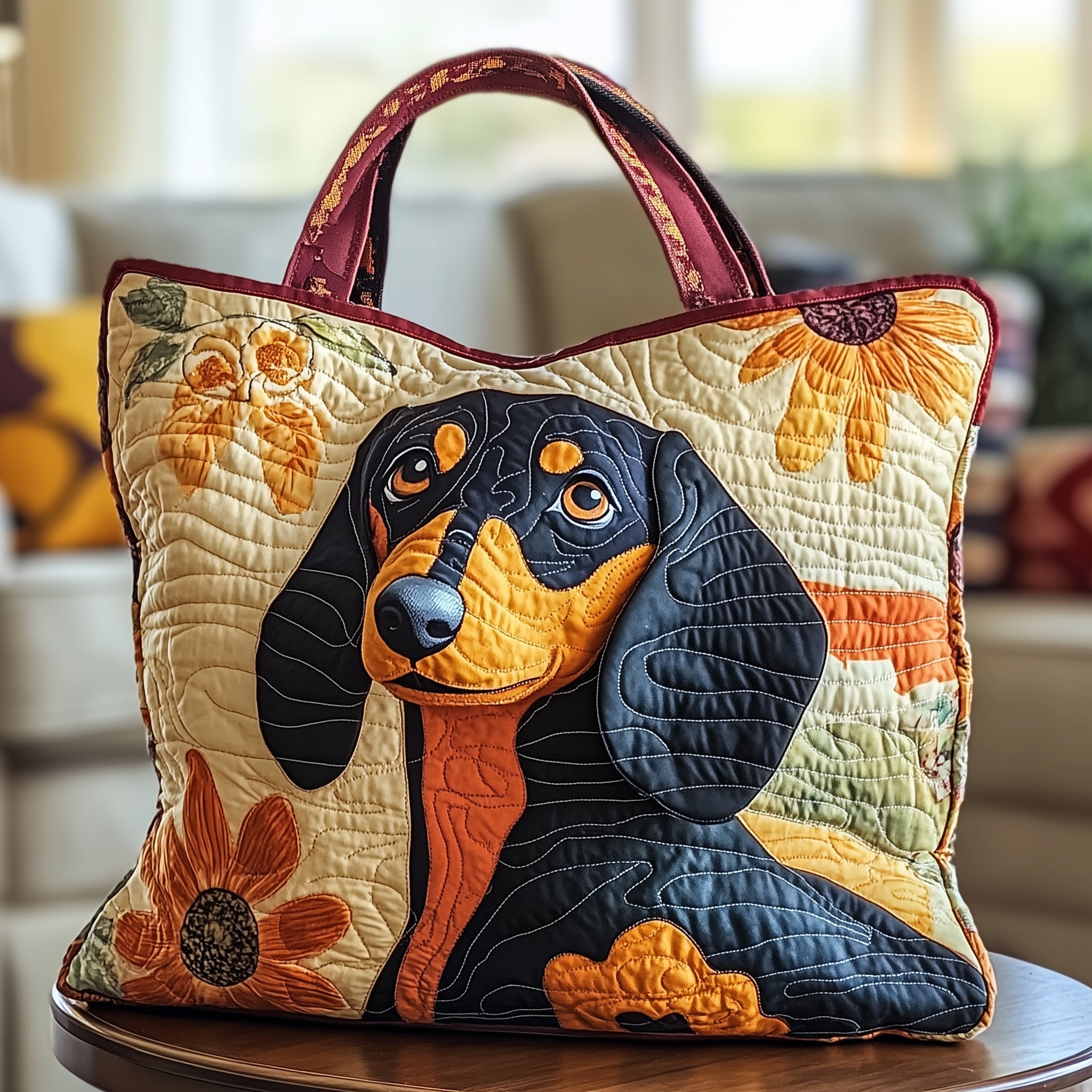 Dachshund Quilted Tote Bag GFTOTP8738-tidenox