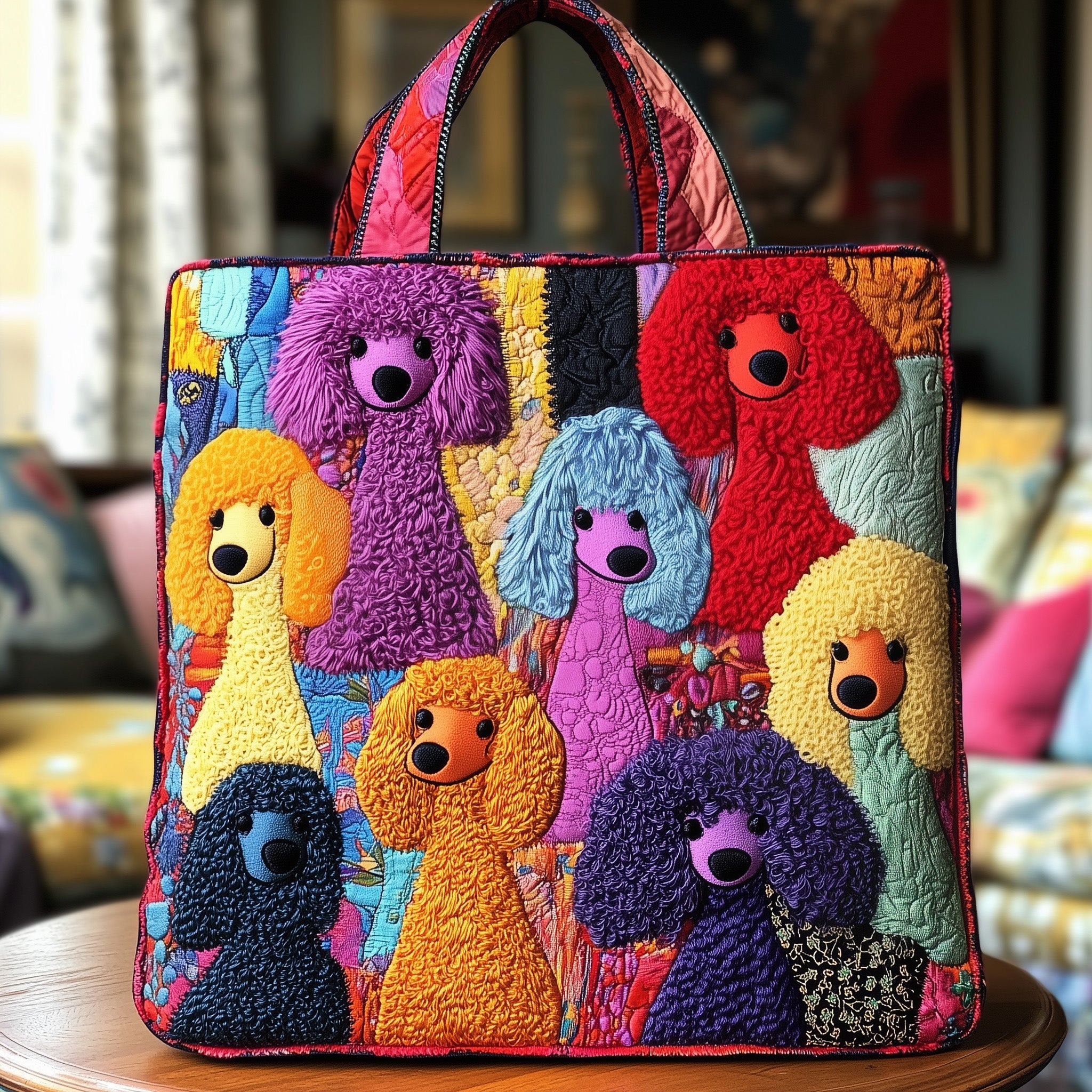 Poodle Quilted Tote Bag GFTOTP8754-tidenox