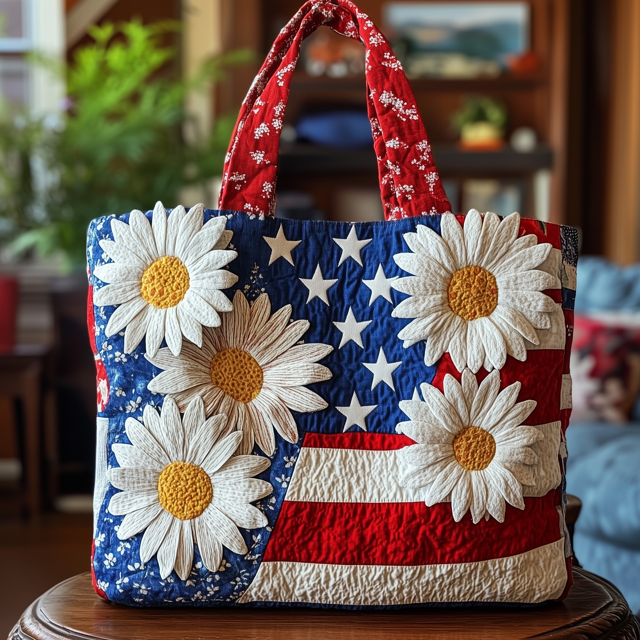 Patriotic Petals Quilted Tote Bag GFTOTP8766-tidenox