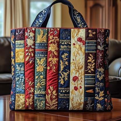 Bookish Quilted Tote Bag GFTOTP8839-tidenox