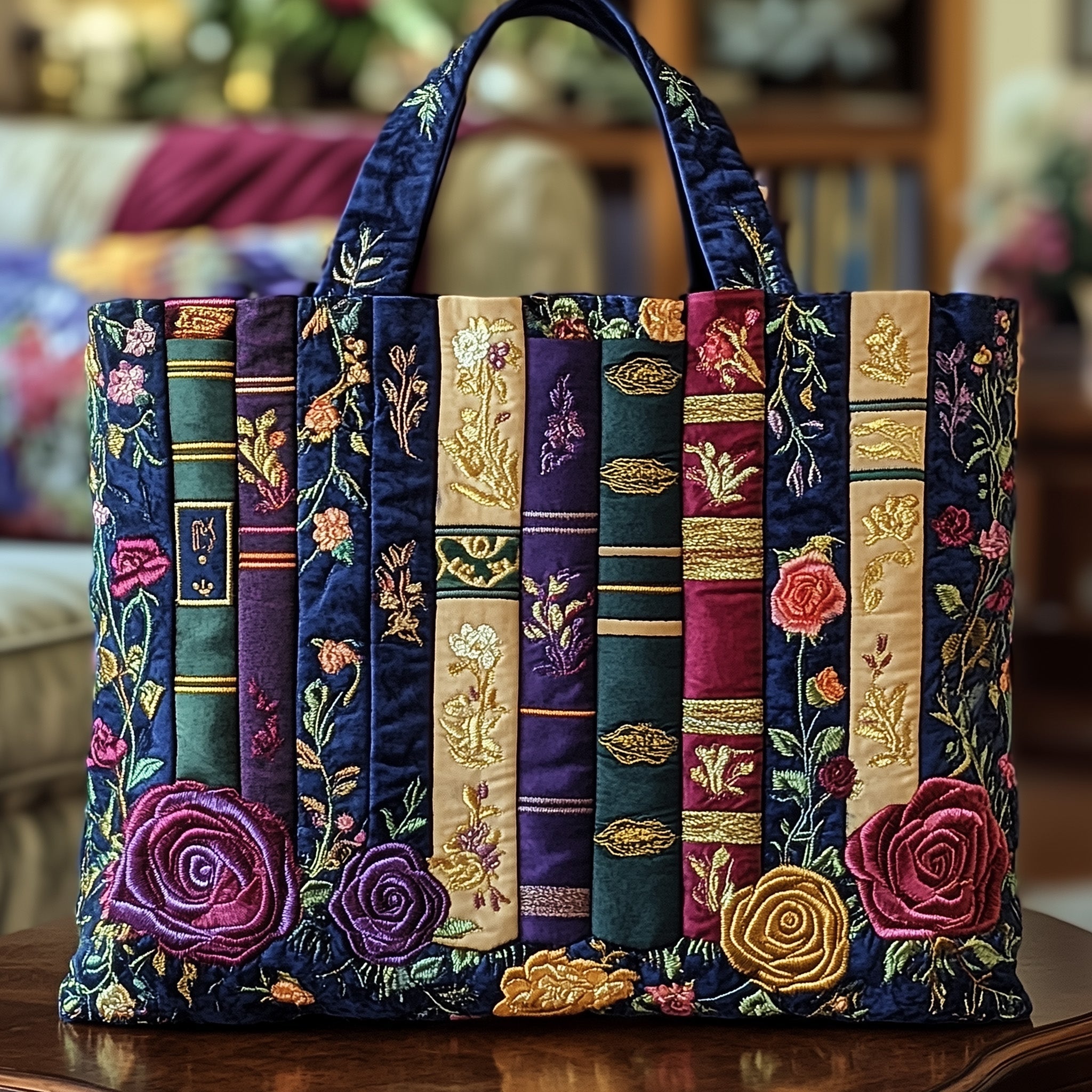 Bookish Quilted Tote Bag GFTOTP8990-tidenox