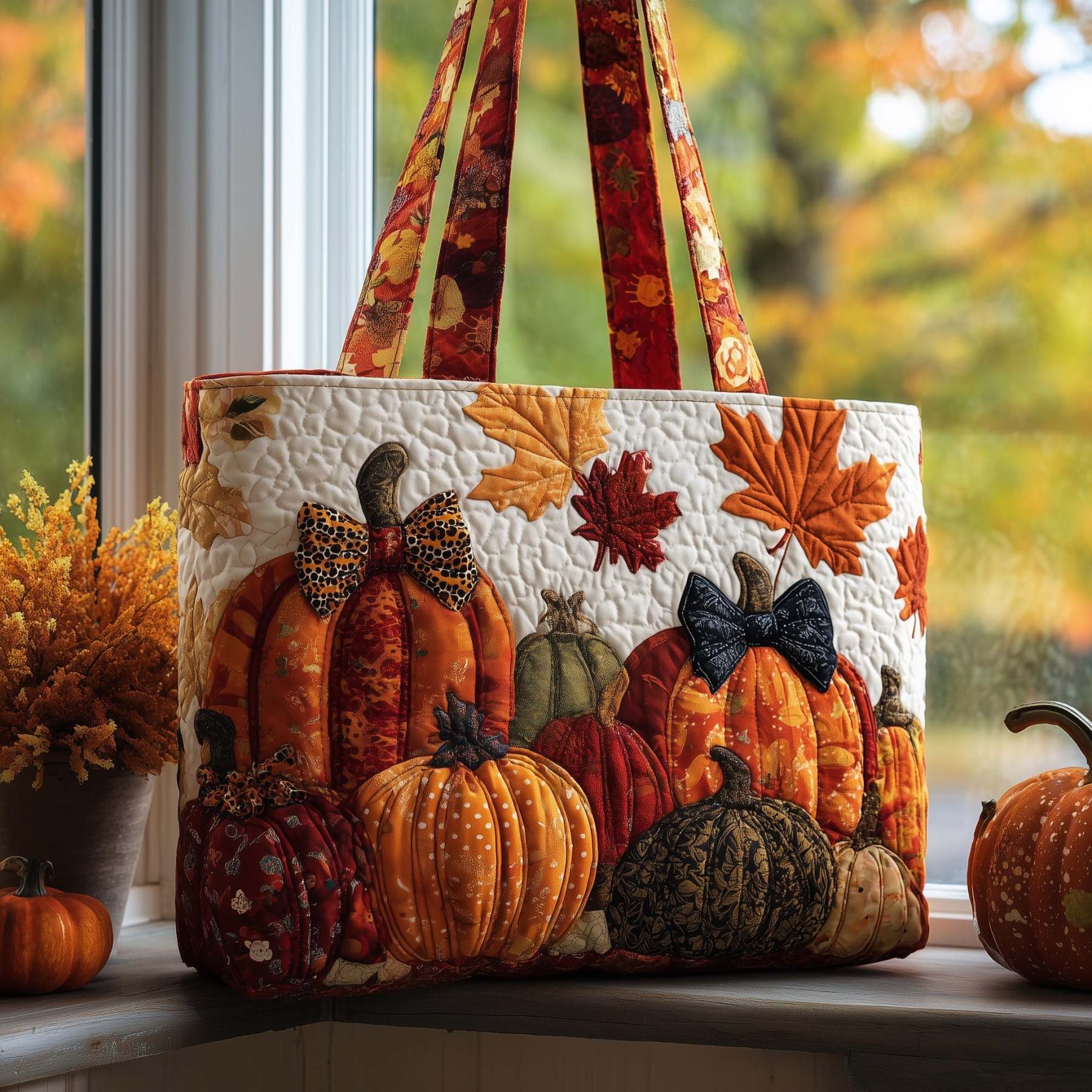 Pumpkin Patch Quilted Tote Bag GFTOTP9800-tidenox