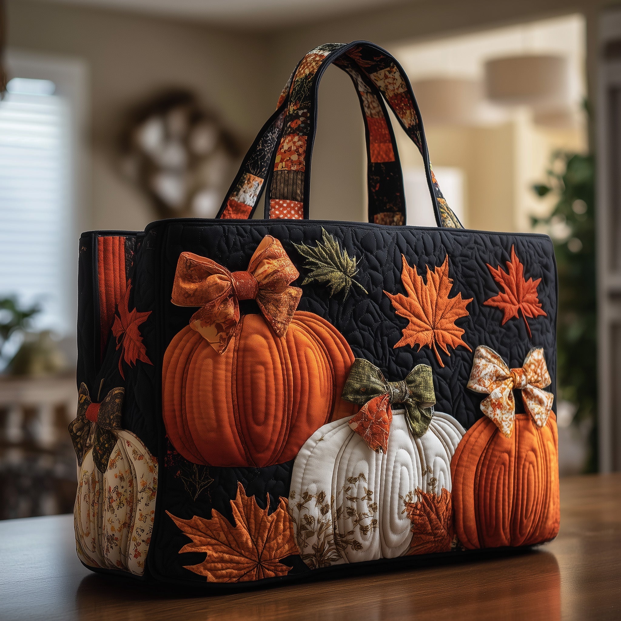Rustic Pumpkin Charm Quilted Tote Bag GFTOTP9905-tidenox