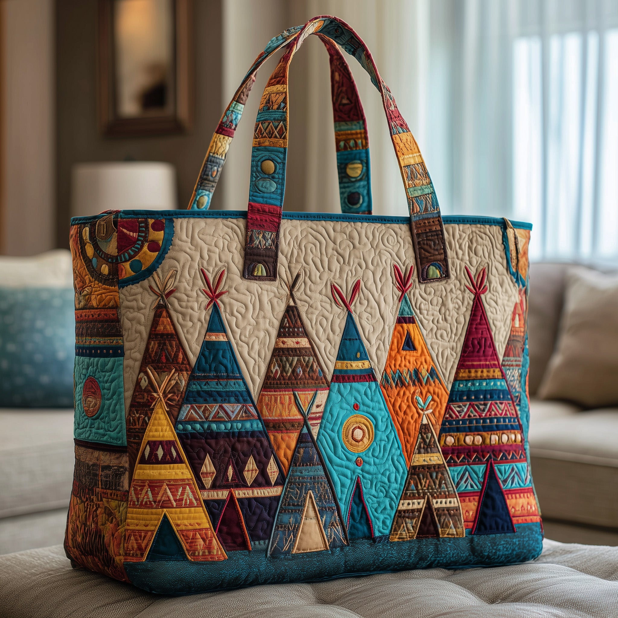 Tribal Echo Quilted Tote Bag GFTOTP9995-tidenox