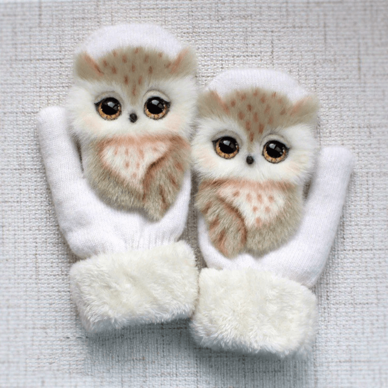 Hand-knitted Animal Mittens-tidenox