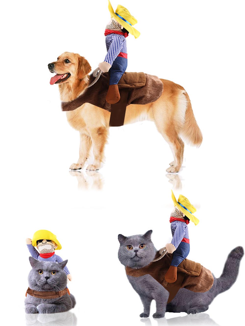 Hilarious Cowboy Rider Christmas Pet Costume | NCS-tidenox
