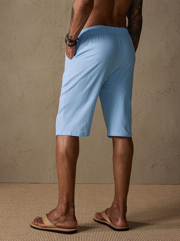 Casual Cotton Drawstring Shorts-tidenox