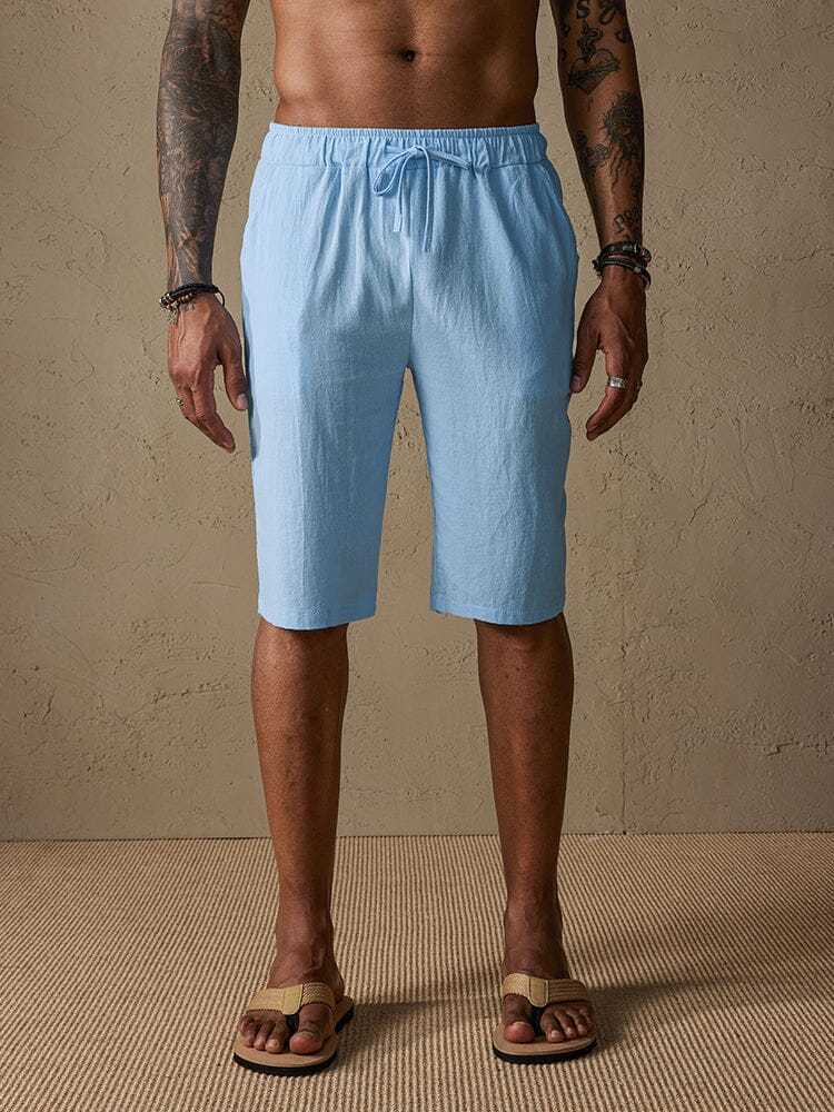 Casual Cotton Drawstring Shorts-tidenox