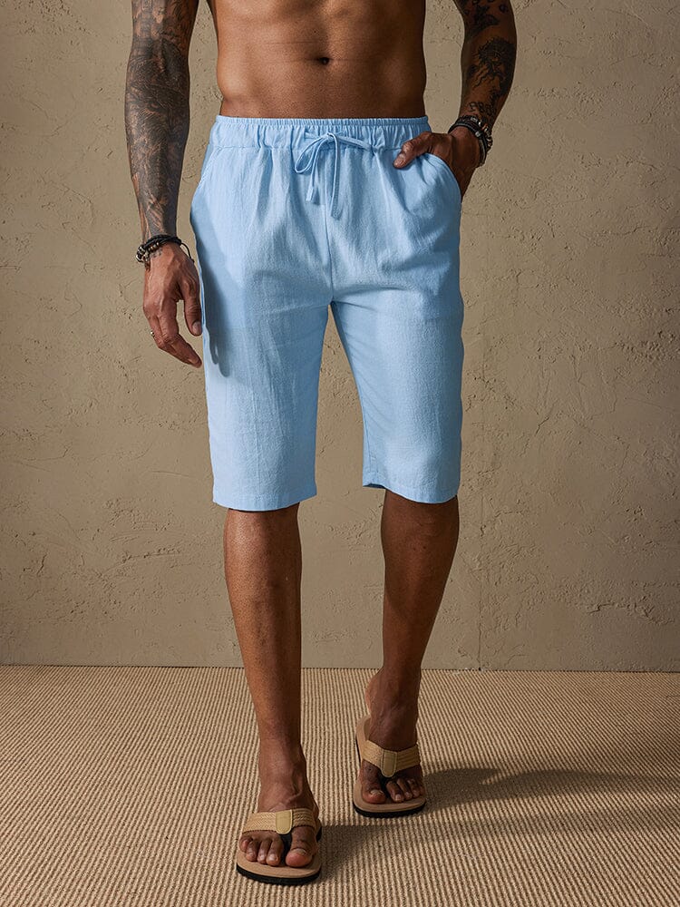 Casual Cotton Drawstring Shorts-tidenox