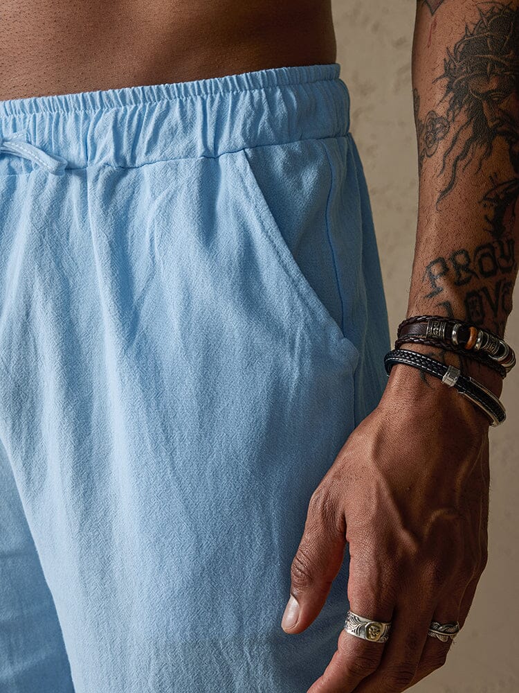 Casual Cotton Drawstring Shorts-tidenox
