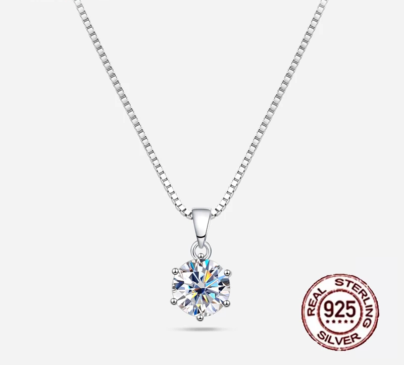 Timeless Moissanite Necklace – Radiate Like the Star You Are-tidenox